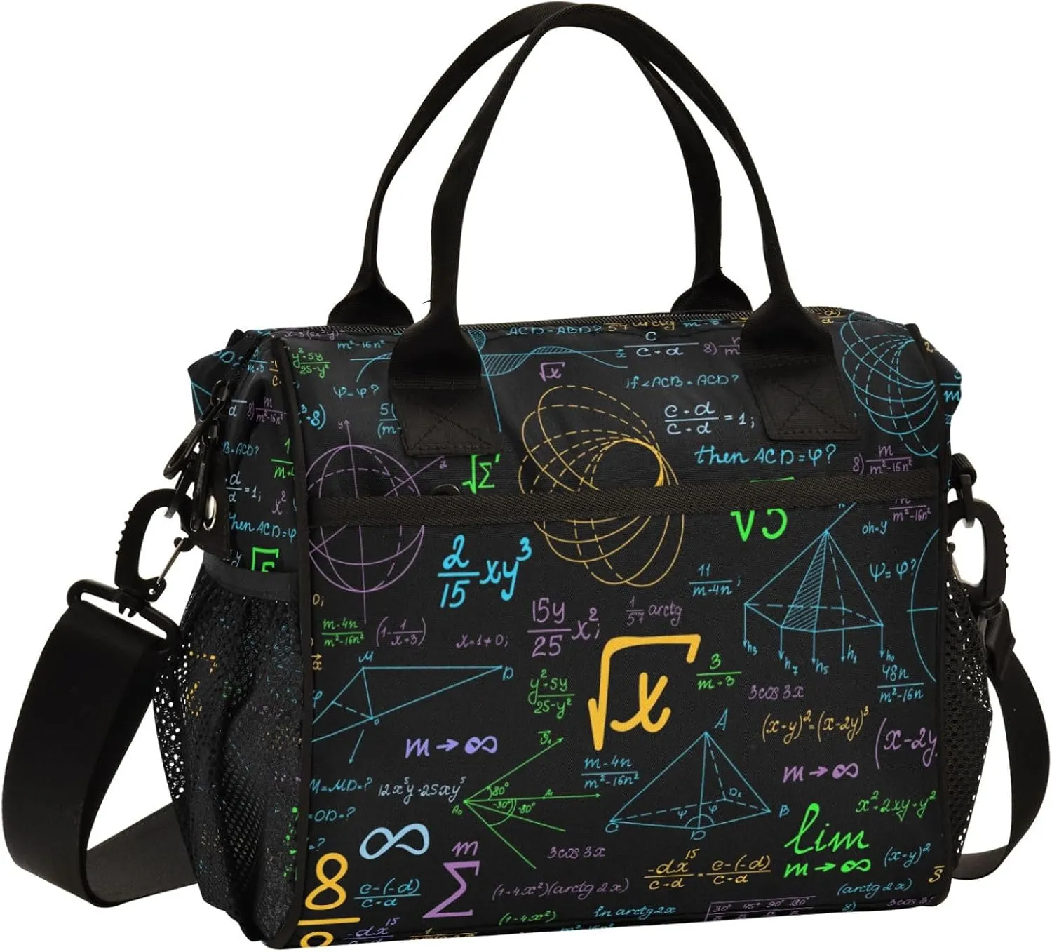ALAZA Science Chemistry Laboratory 3 Lunch Bag Insulated Lunch Box for Women Reusable Cooler Tote Bag with Shoulder Strap fo Work Picnic