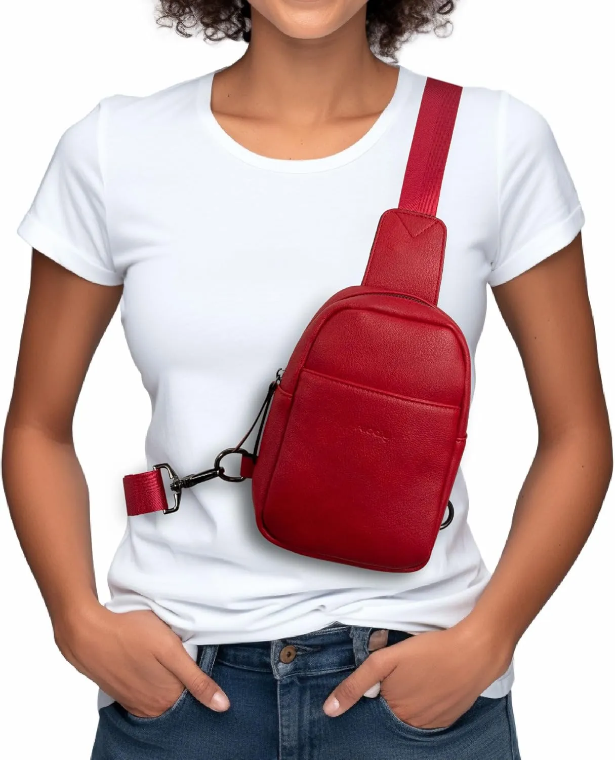 Alldaily Small Sling Bag for Women Crossbody Purse Leather Fashionable Trendy Chest Bag for Travel, Fanny Pack