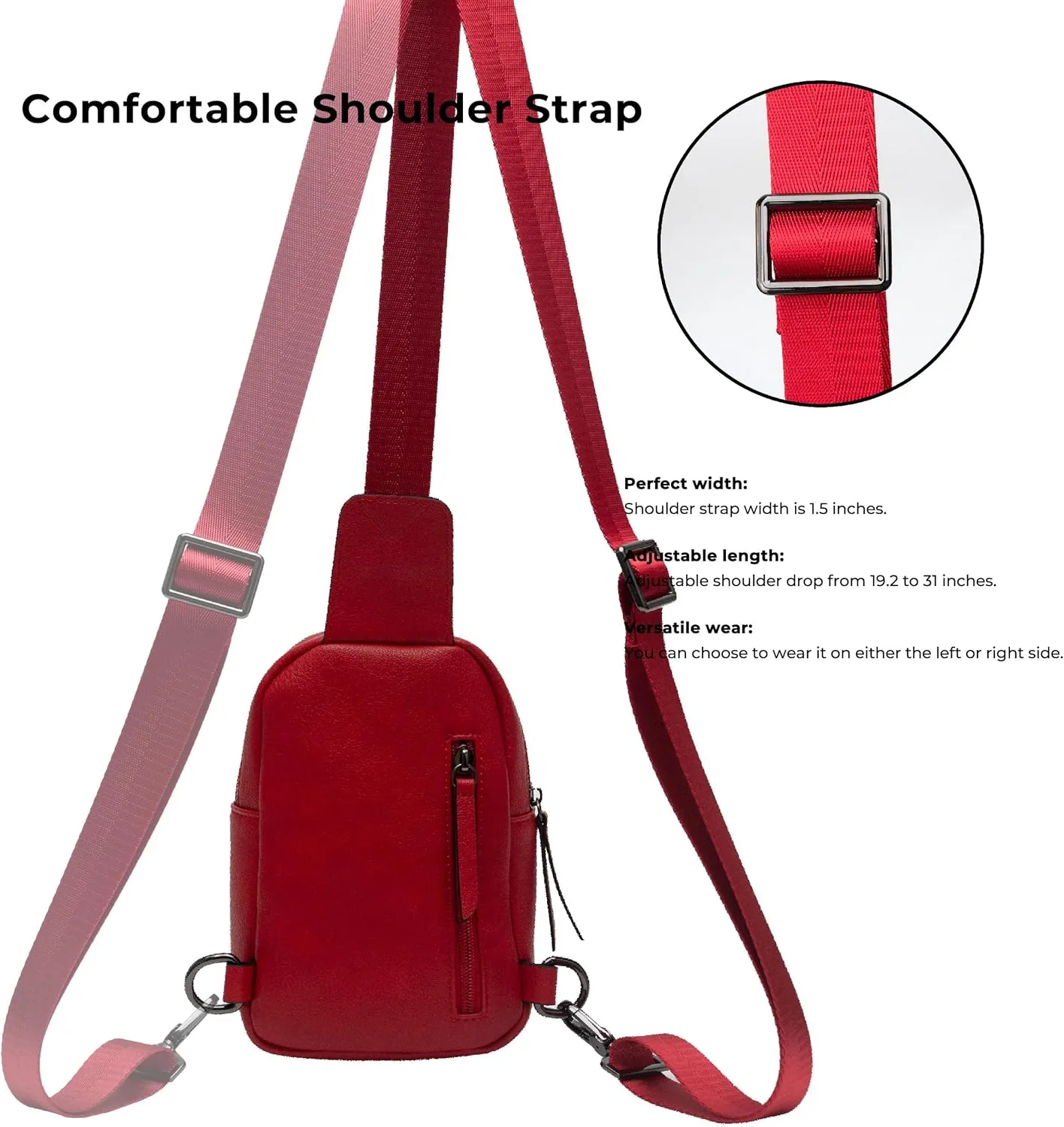 Alldaily Small Sling Bag for Women Crossbody Purse Leather Fashionable Trendy Chest Bag for Travel, Fanny Pack