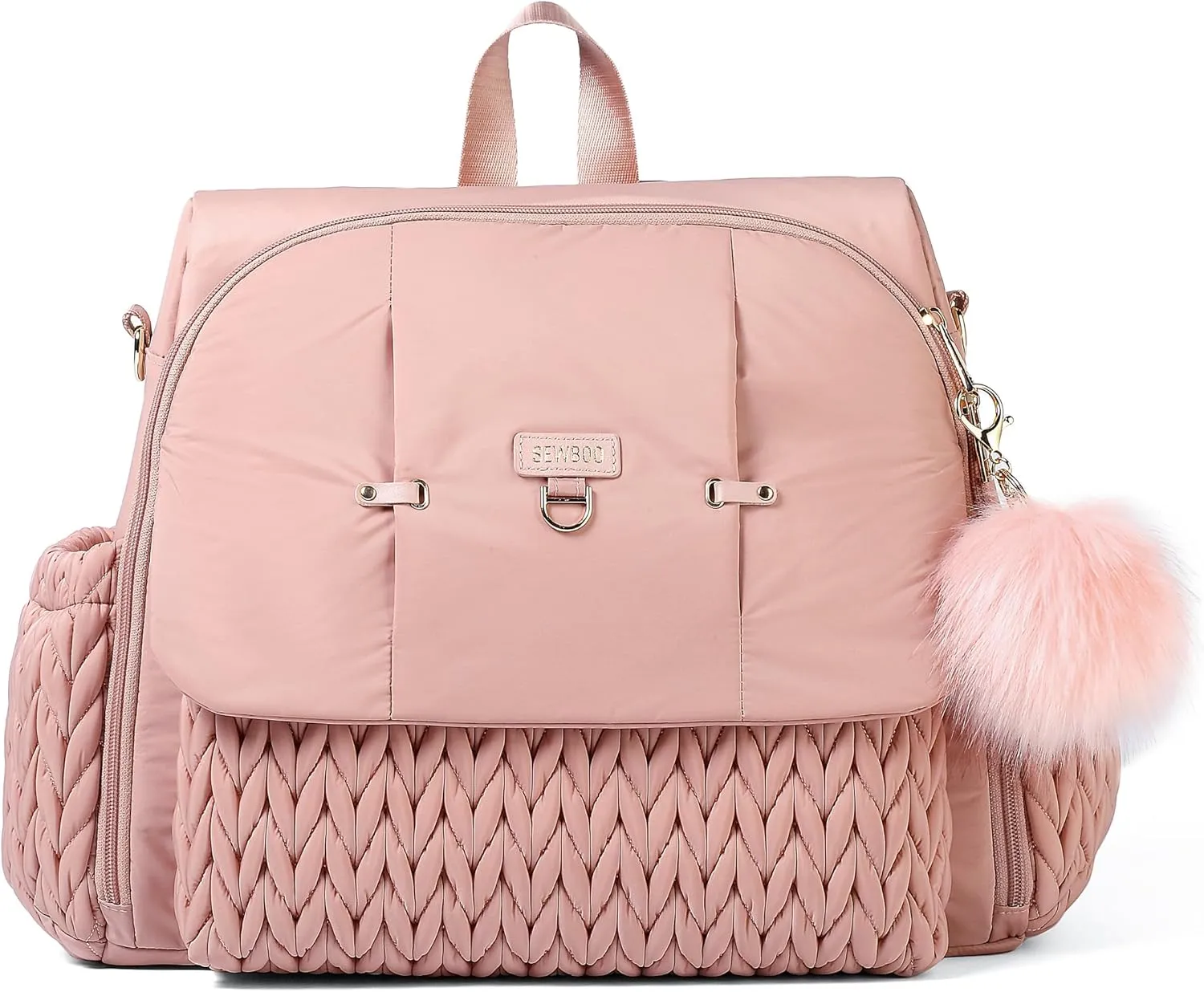 Allie Backpack Stylish Diaper Bag,Travel Baby Bag with Insulated Pockets,Changing Pad, Stroller Clips, Shoulder Strap(Dusty Rose)
