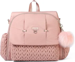 Allie Backpack Stylish Diaper Bag,Travel Baby Bag with Insulated Pockets,Changing Pad, Stroller Clips, Shoulder Strap(Dusty Rose)
