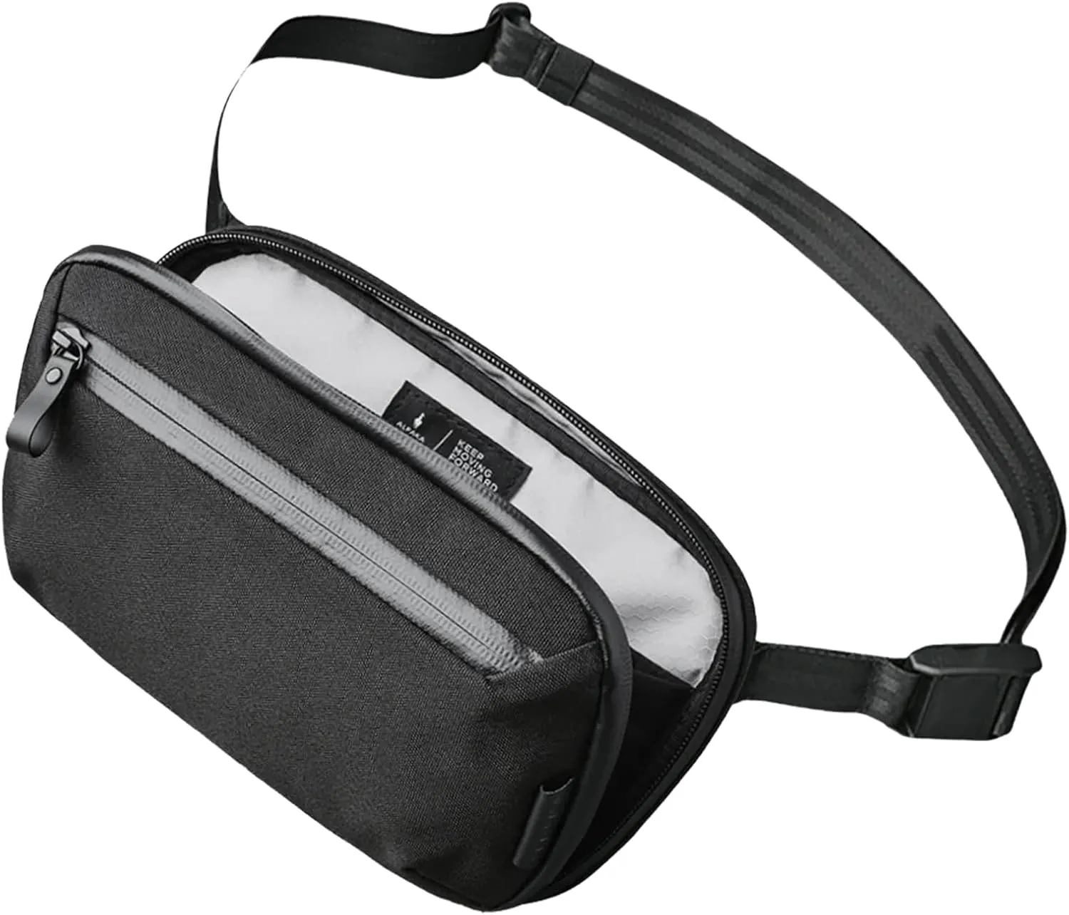 ALPAKA Elements Tech Case Mini - Small Travel Organiser Tech Case with Weatherproof Zippers,Adjustable & Detachable Strap for Men, Black Axoflux 600D