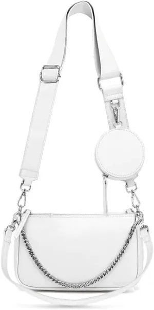 AMHDV Women Multipurpose Crossbody Bags Small Shoulder Bag Fashion 3 in 1 Zip Handbags with Coin Purse