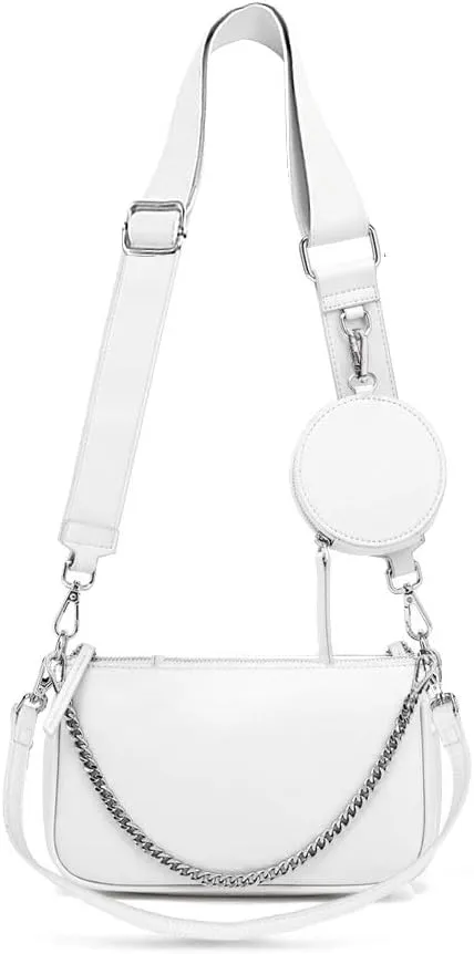 AMHDV Women Multipurpose Crossbody Bags Small Shoulder Bag Fashion 3 in 1 Zip Handbags with Coin Purse