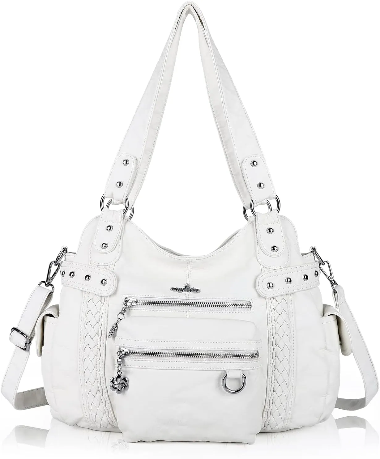 Angel Kiss Hobo Handbags for Women Soft PU Leather Shoulder Handbags Ladies Purses