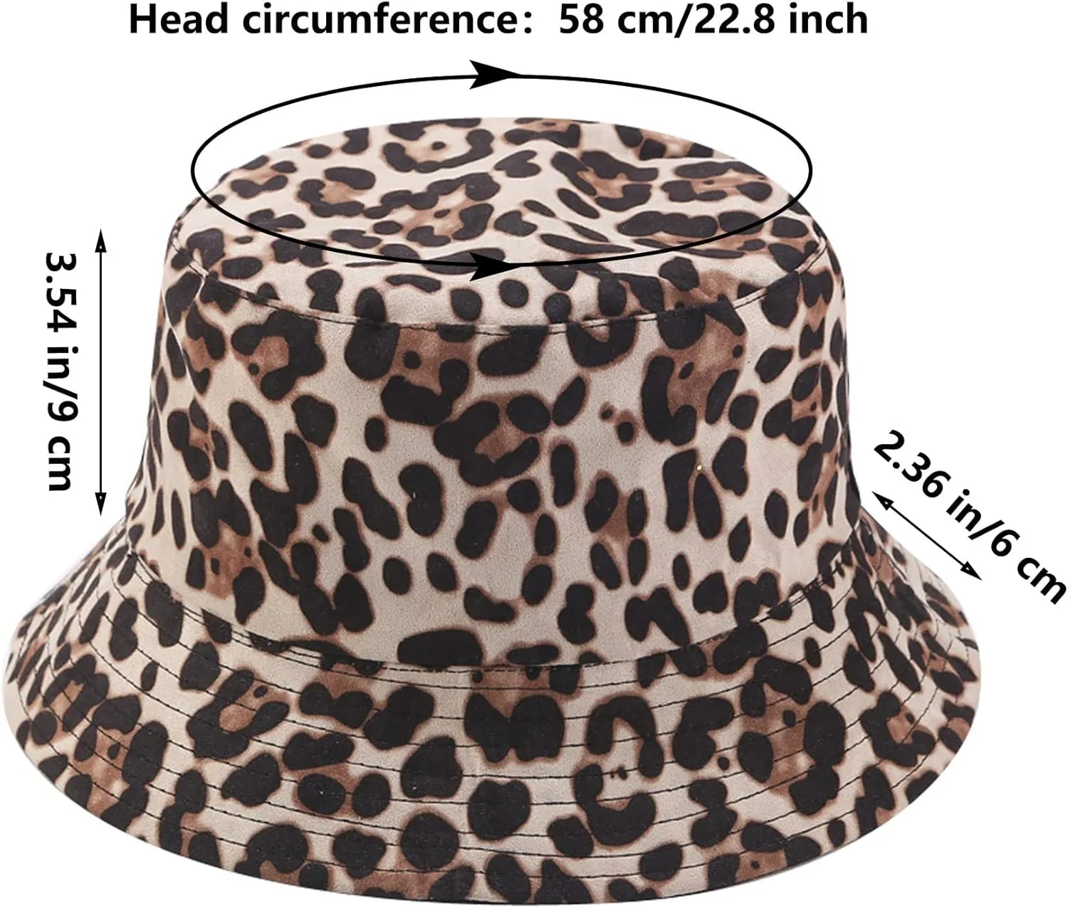 Animal Print Bucket Hat Novelty Pattern Sun Hats Reversible Packable Fishing Cap for Women, Men