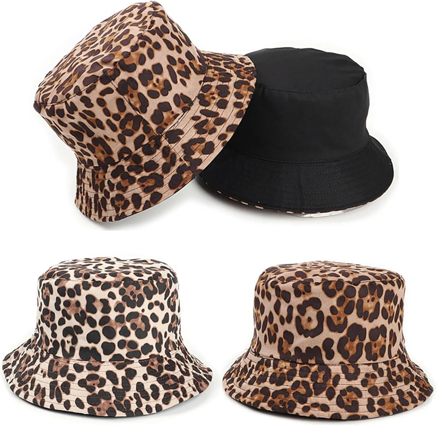 Animal Print Bucket Hat Novelty Pattern Sun Hats Reversible Packable Fishing Cap for Women, Men