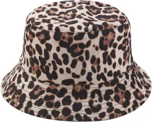 Animal Print Bucket Hat Novelty Pattern Sun Hats Reversible Packable Fishing Cap for Women, Men