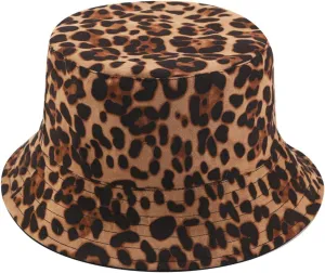 Animal Print Bucket Hat Novelty Pattern Sun Hats Reversible Packable Fishing Cap for Women, Men