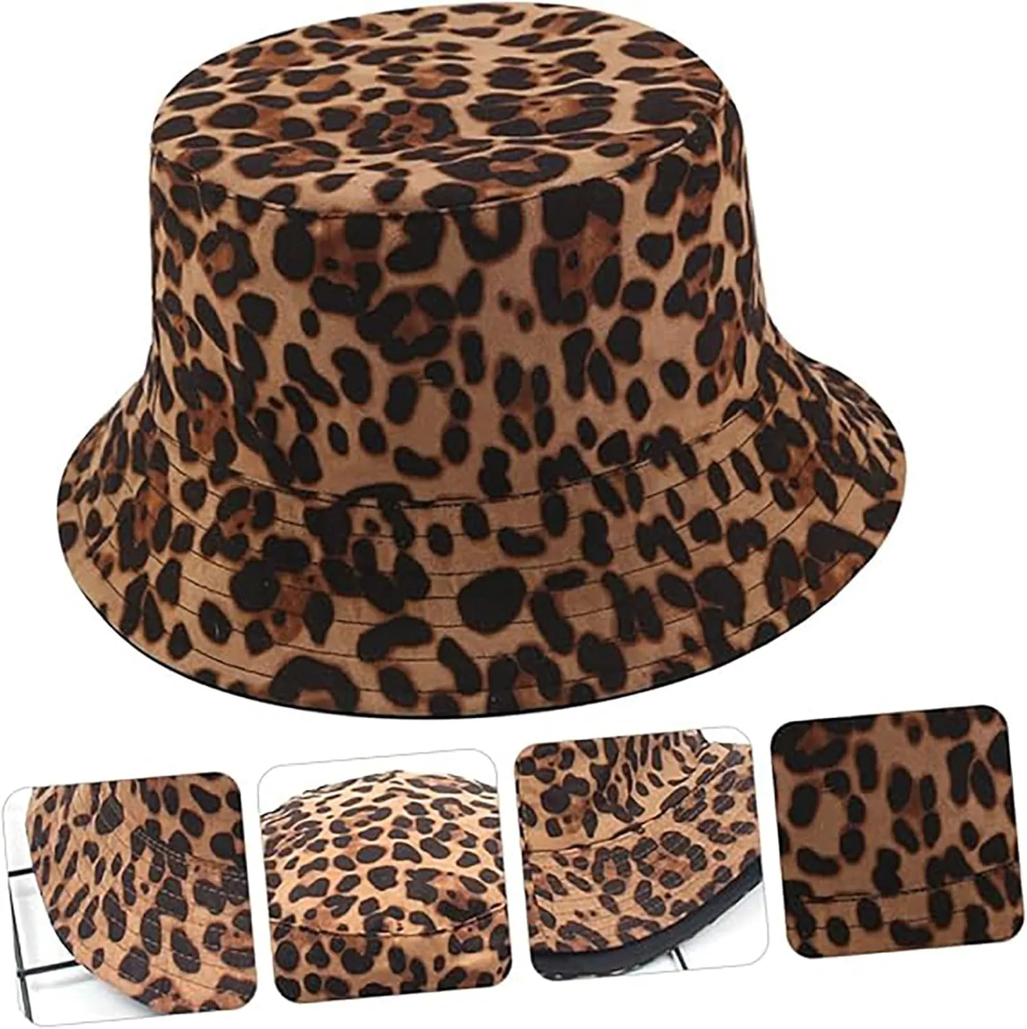 Animal Print Bucket Hat Novelty Pattern Sun Hats Reversible Packable Fishing Cap for Women, Men