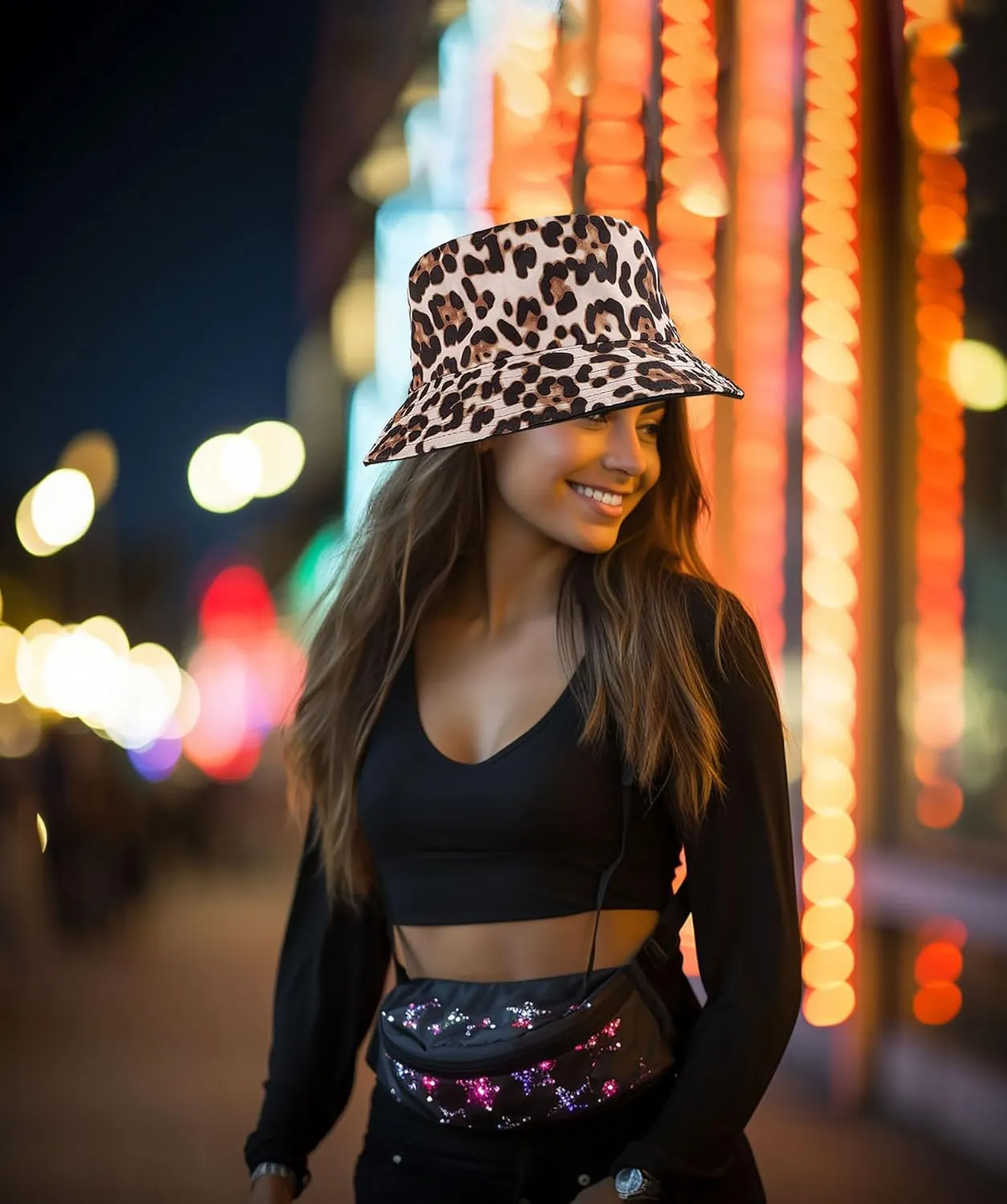 Animal Print Bucket Hat Novelty Pattern Sun Hats Reversible Packable Fishing Cap for Women, Men