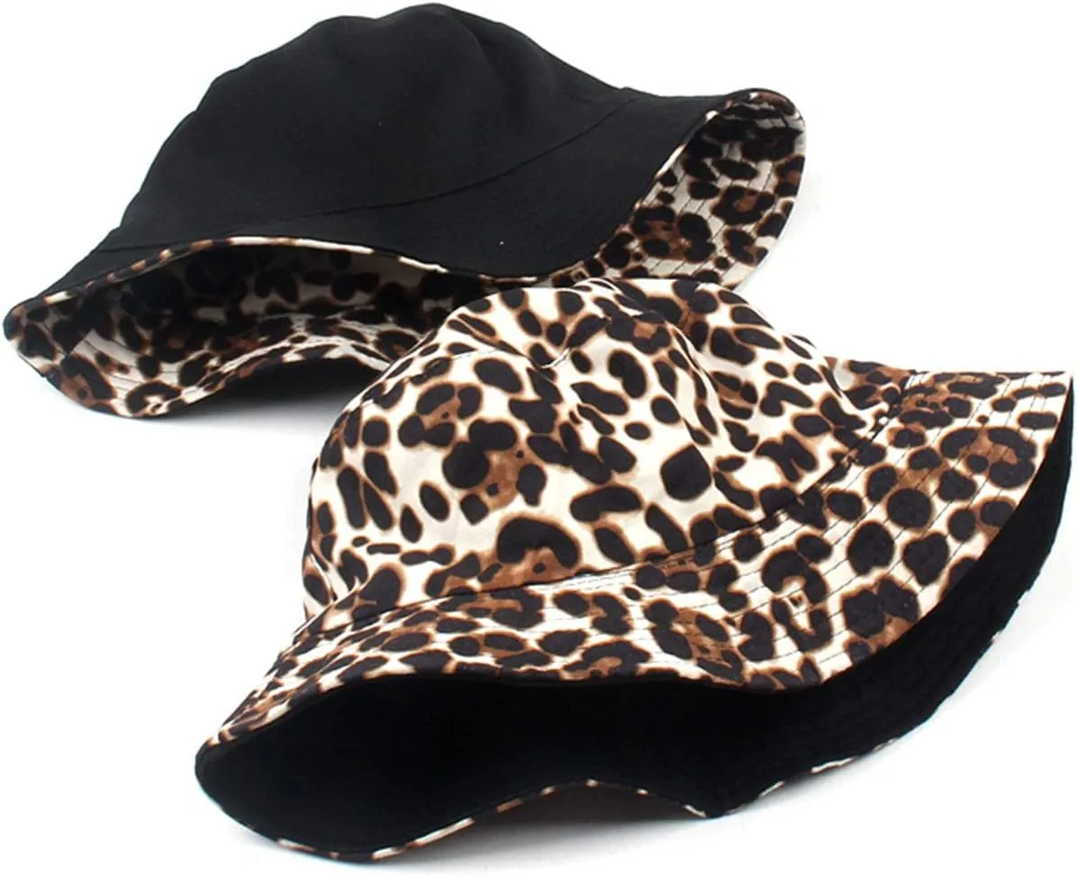 Animal Print Bucket Hat Novelty Pattern Sun Hats Reversible Packable Fishing Cap for Women, Men