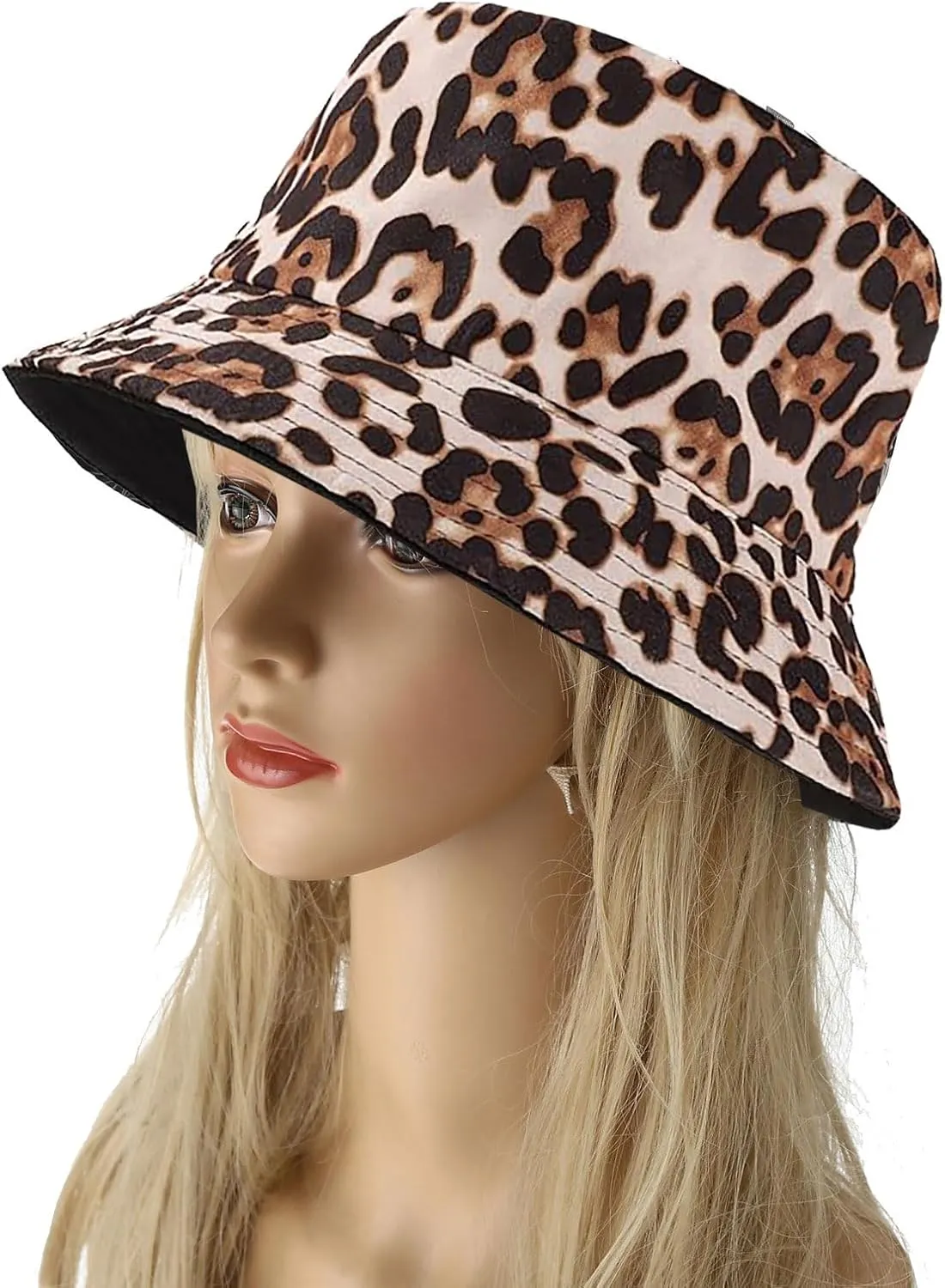 Animal Print Bucket Hat Novelty Pattern Sun Hats Reversible Packable Fishing Cap for Women, Men