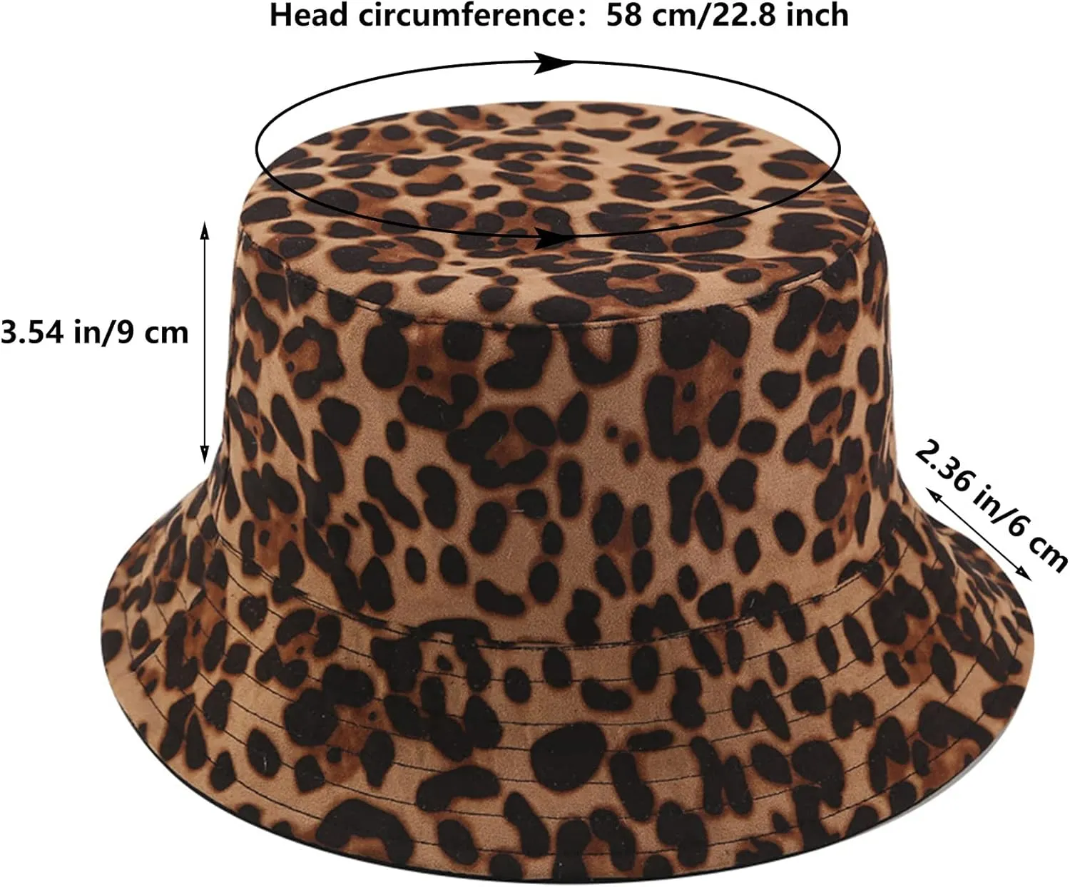 Animal Print Bucket Hat Novelty Pattern Sun Hats Reversible Packable Fishing Cap for Women, Men