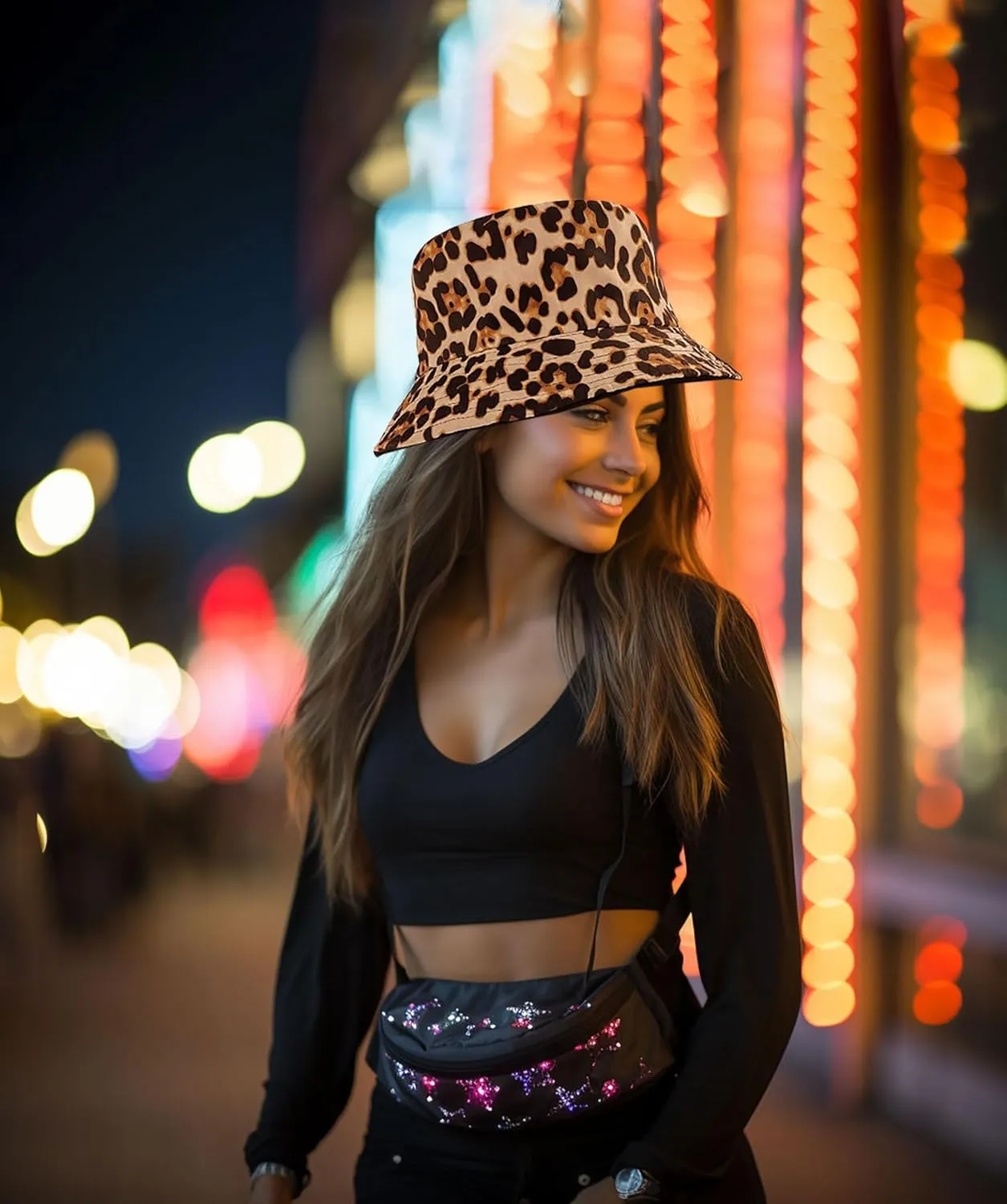 Animal Print Bucket Hat Novelty Pattern Sun Hats Reversible Packable Fishing Cap for Women, Men
