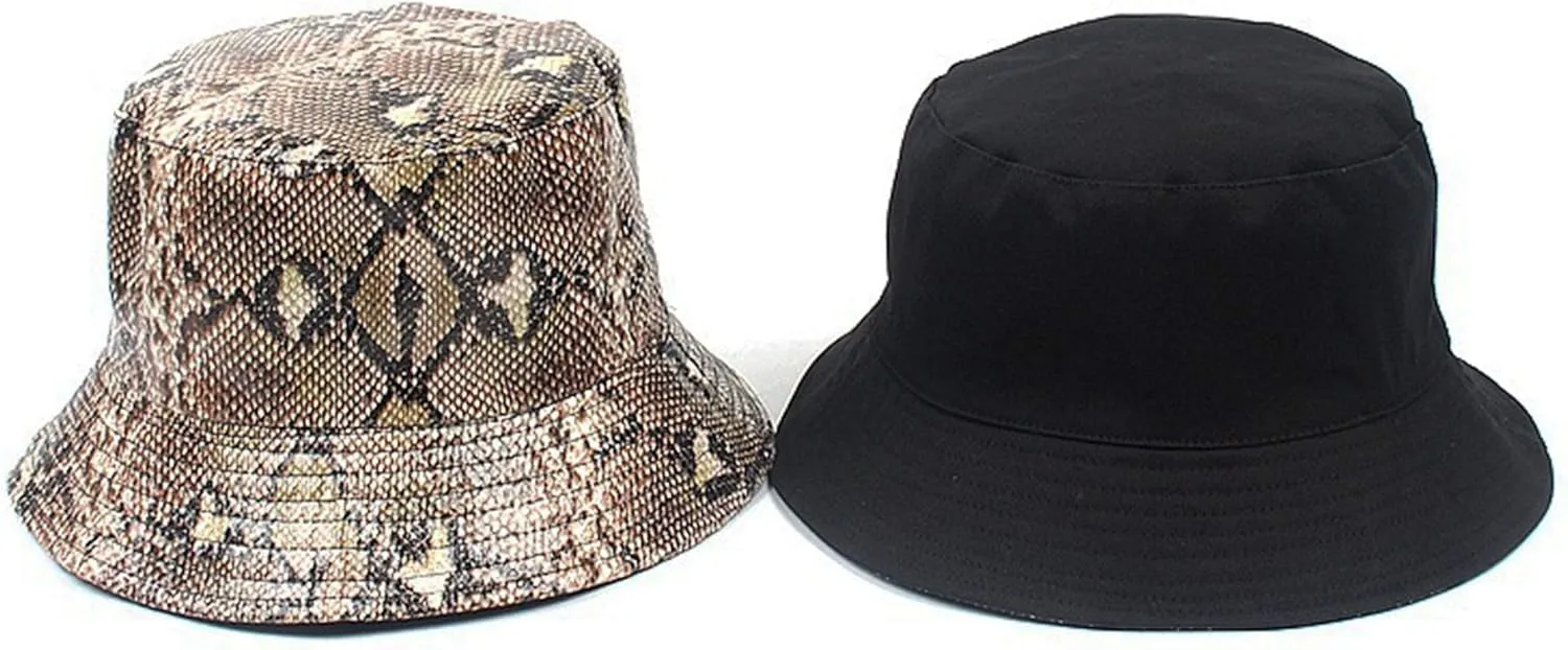 Animal Print Bucket Hat Novelty Pattern Sun Hats Reversible Packable Fishing Cap for Women, Men