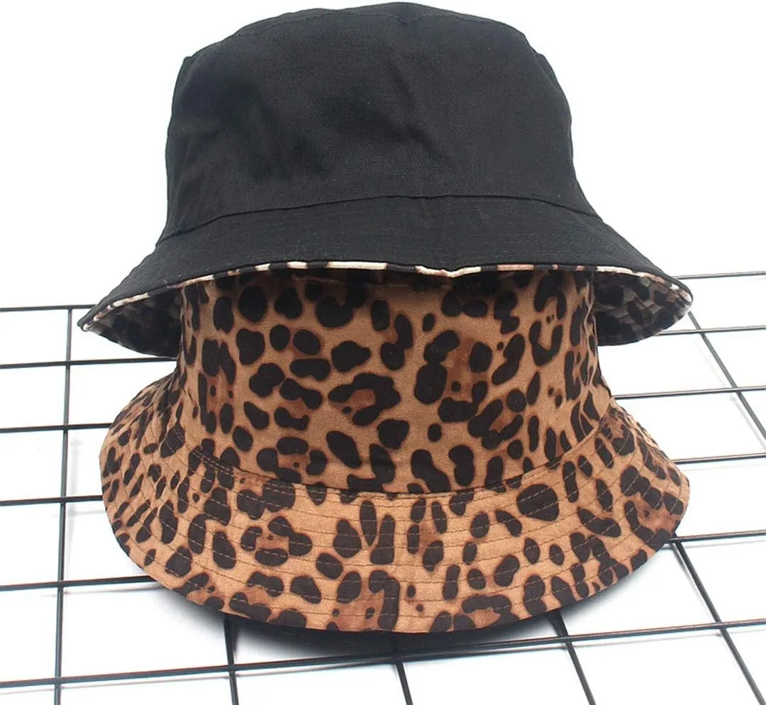 Animal Print Bucket Hat Novelty Pattern Sun Hats Reversible Packable Fishing Cap for Women, Men