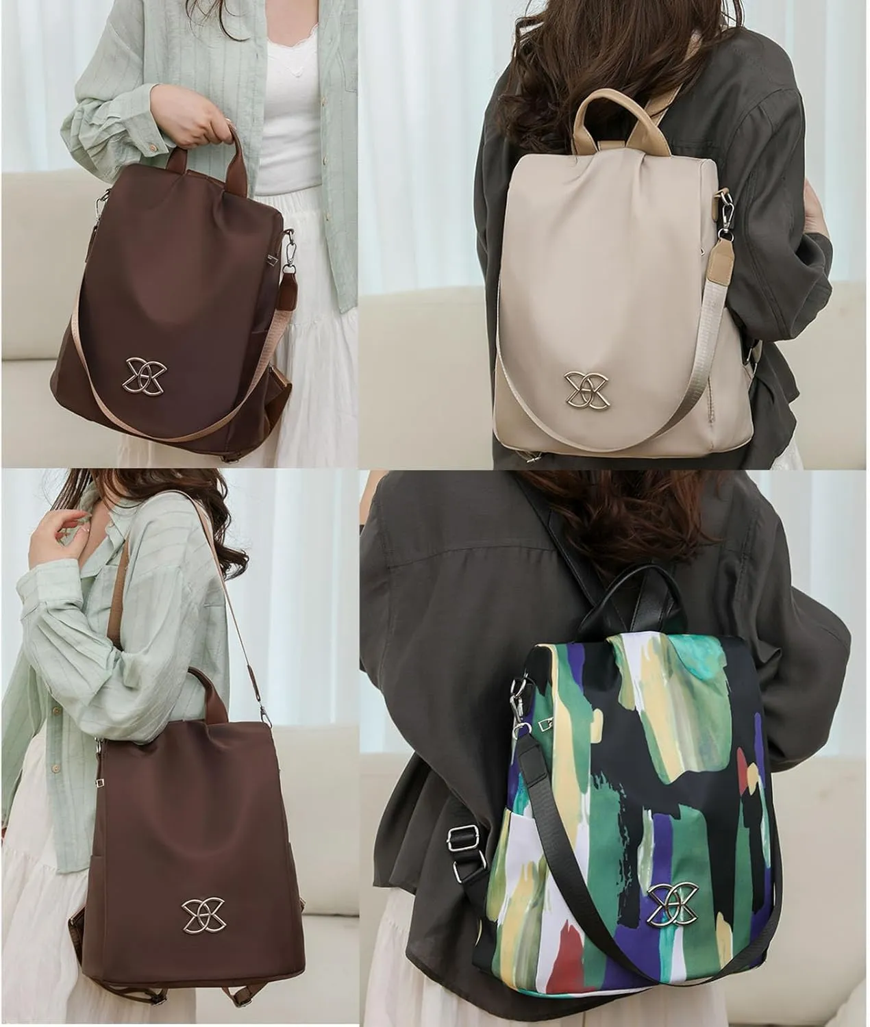 Anti Theft Backpack for Women, Large Capacity Leisure Shoulder Bag, Antitheft Backpack Crossbody Lightweight Travel (Colorful)