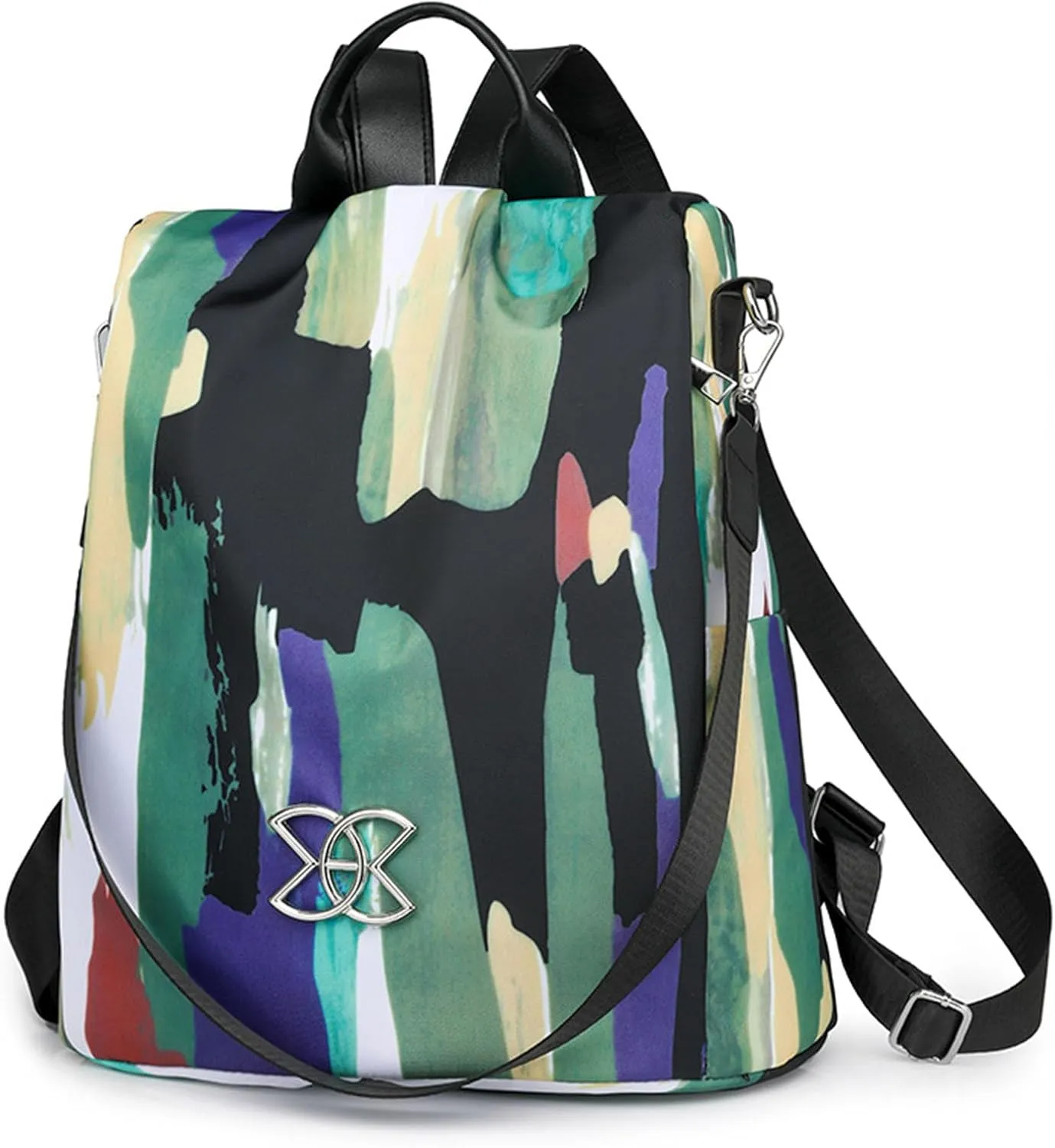 Anti Theft Backpack for Women, Large Capacity Leisure Shoulder Bag, Antitheft Backpack Crossbody Lightweight Travel (Colorful)