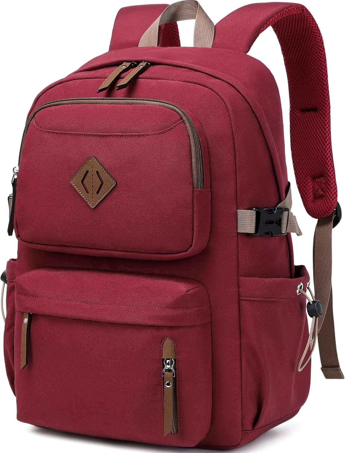 AO ALI VICTORY laptop backpack 15.6 inch anti theft travel backpacks for men and women large college bookbag work business daypack middle high school bag for girls boys teens students red