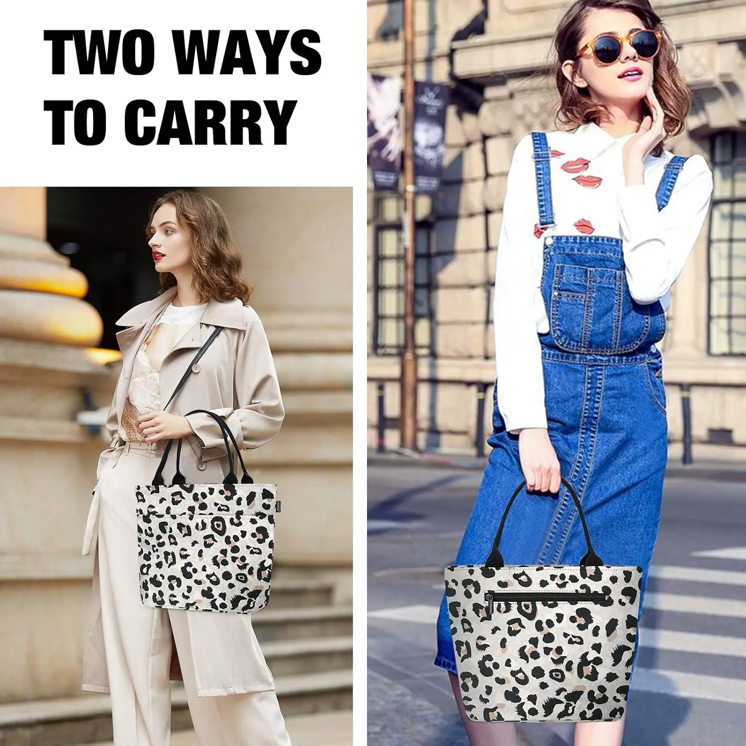 Aosbos Leopard Lunch Bag Women Lunch Bags for Adult Lunch Box for Women Leakproof Insulated Lunch Box Lunch Tote Bag Lunch Cooler Bags, Loncheras Para Mujer, Leopard Print