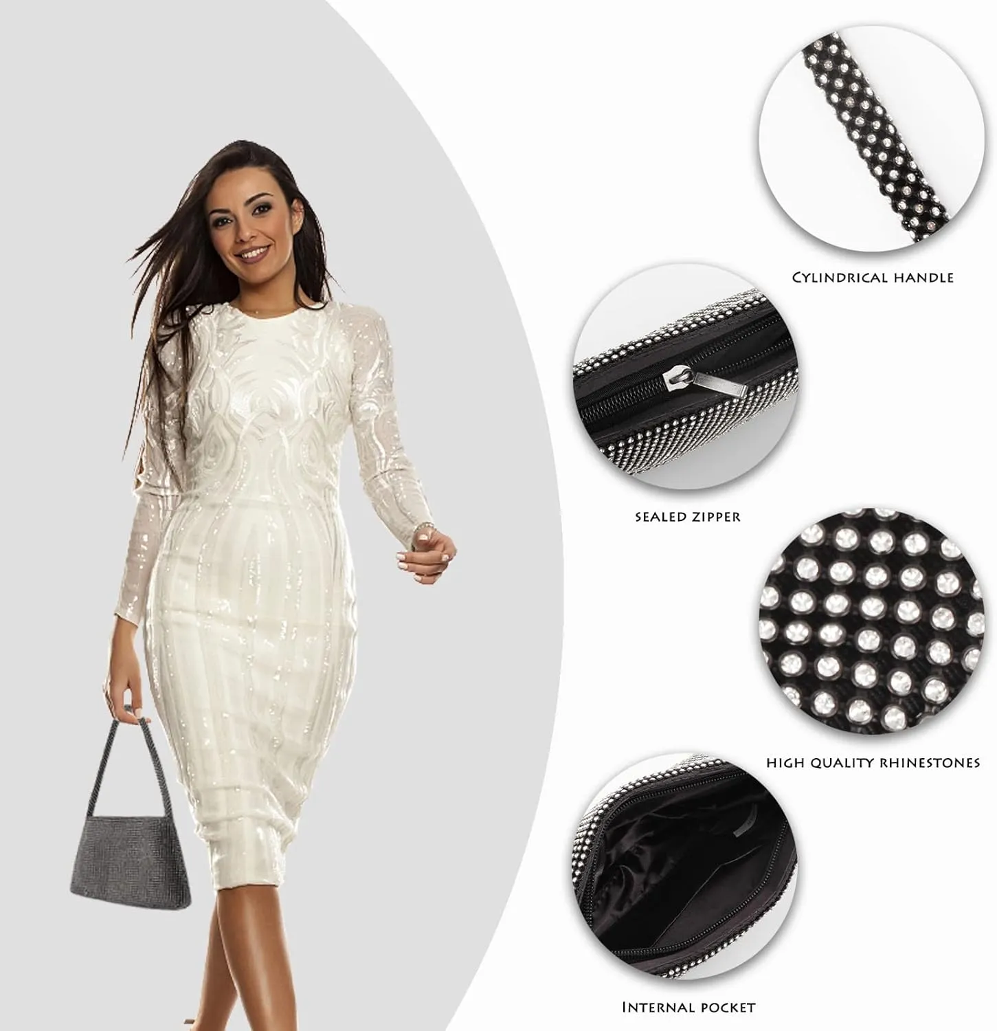 AOYUNHUI Clutch Purses for Women Wedding Cross Body Bag Purses for Women Wedding Prom Party Club