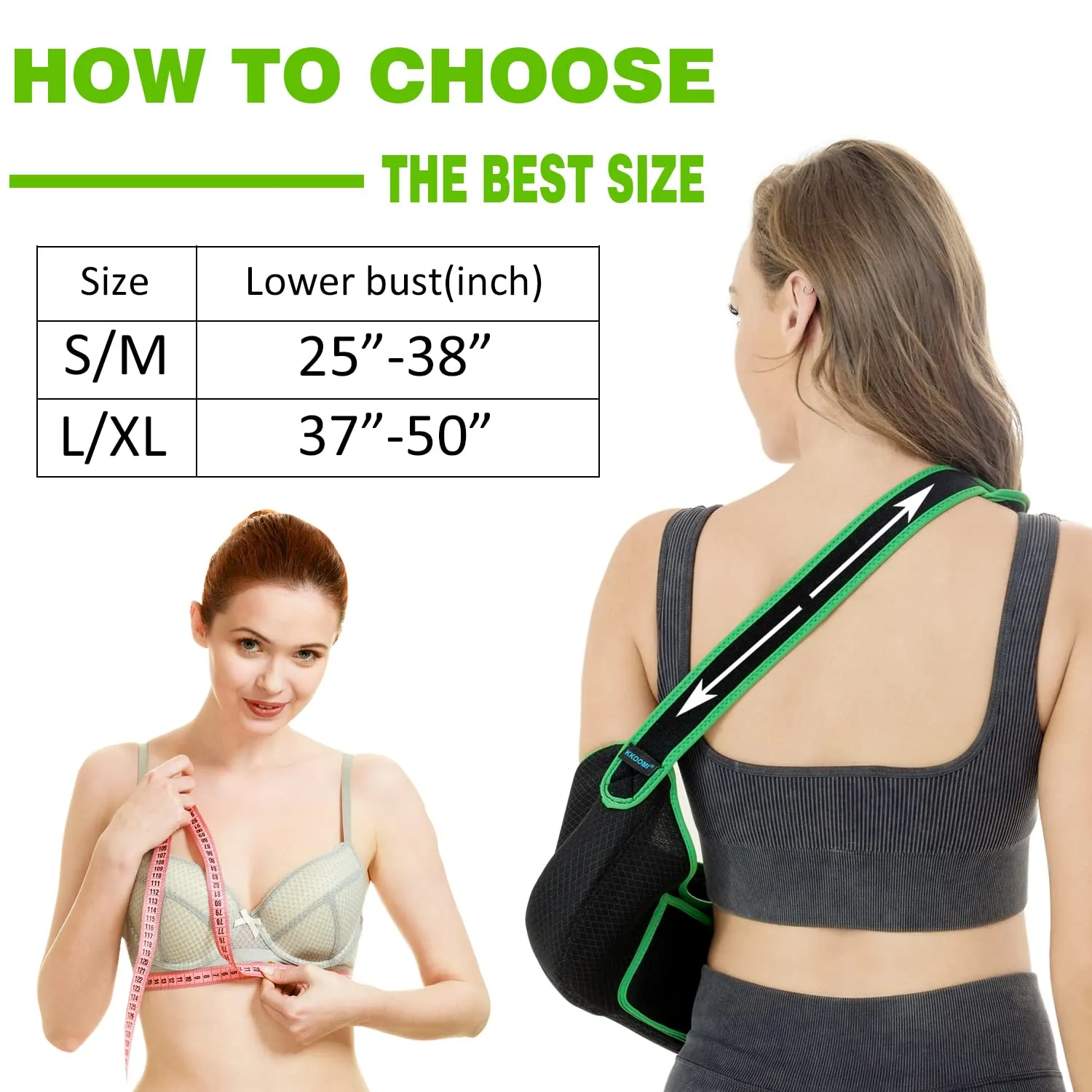 Arm Sling, Arm Sling for Shoulder Injury, Rotator Cuff Pillow, Arm Sling Shoulder Immobilizer, with Adjustable Padded, Shoulder Brace for Women Men, Arm Sling for Wrist Elbow Injury, Women Support Straps for Left&Right (Black, Large/X Large)