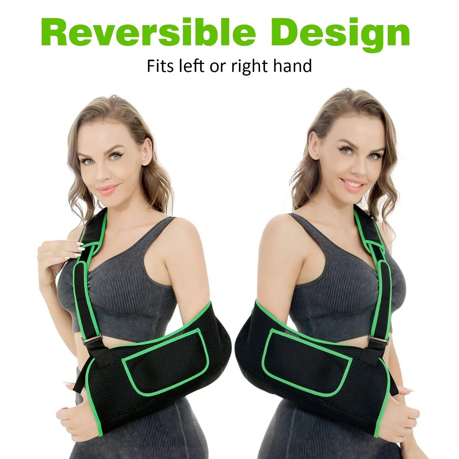 Arm Sling, Arm Sling for Shoulder Injury, Rotator Cuff Pillow, Arm Sling Shoulder Immobilizer, with Adjustable Padded, Shoulder Brace for Women Men, Arm Sling for Wrist Elbow Injury, Women Support Straps for Left&Right (Black, Large/X Large)