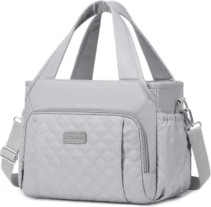 Artelaris Lunch Bag for Women, Insulated Lunch Box for Work, Large Leakproof Cooler Purse with Side Pockets & Removable Shoulder Strap Women's Lunch Tote Bag for Picnic Beach Cute Lunch Bags (Gray)