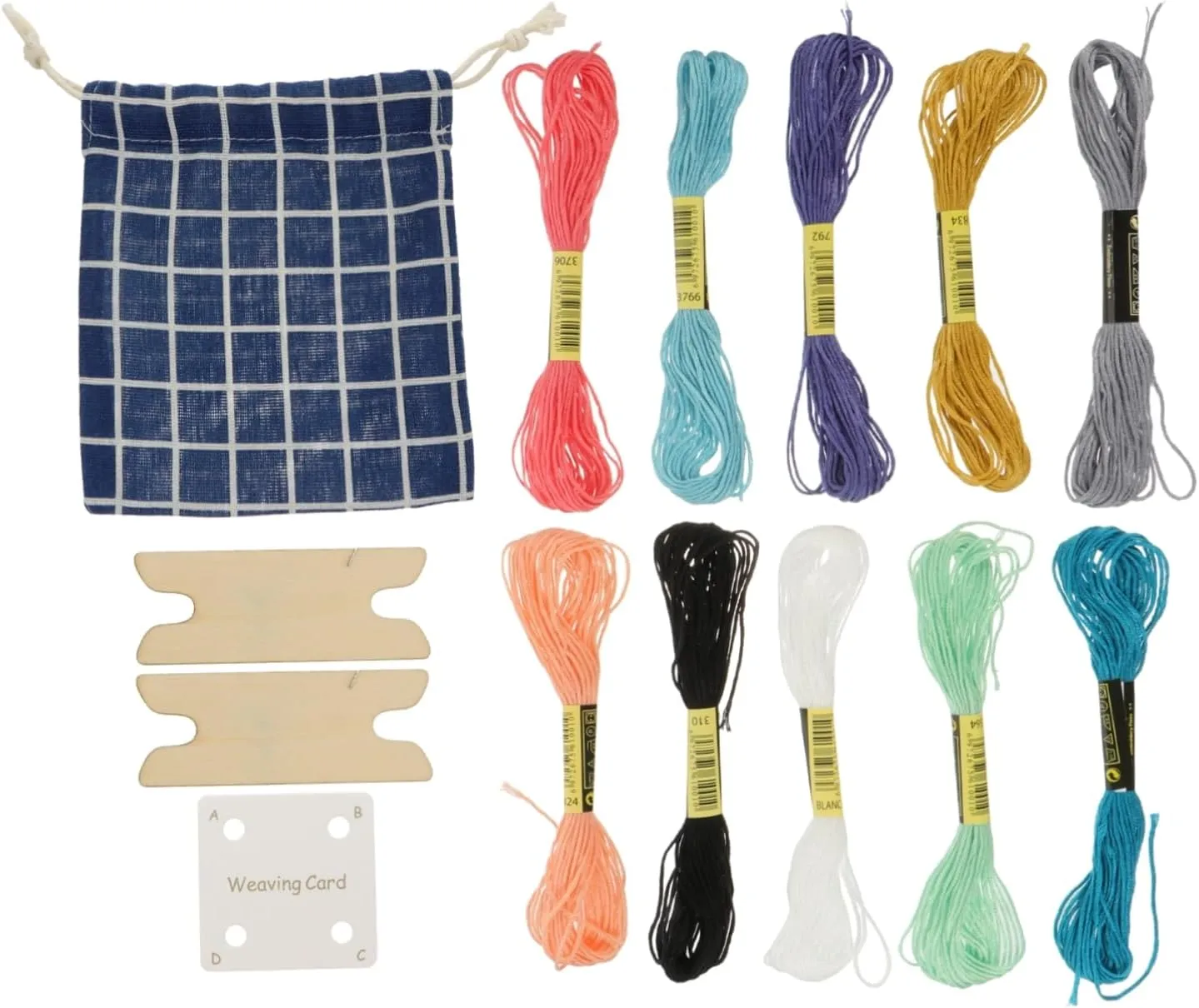 Artibetter 2 Sets Weaving Cards Shuttles Kit Complete Weaving Supplies Storage Bag for DIY Craft Projects Home Decor