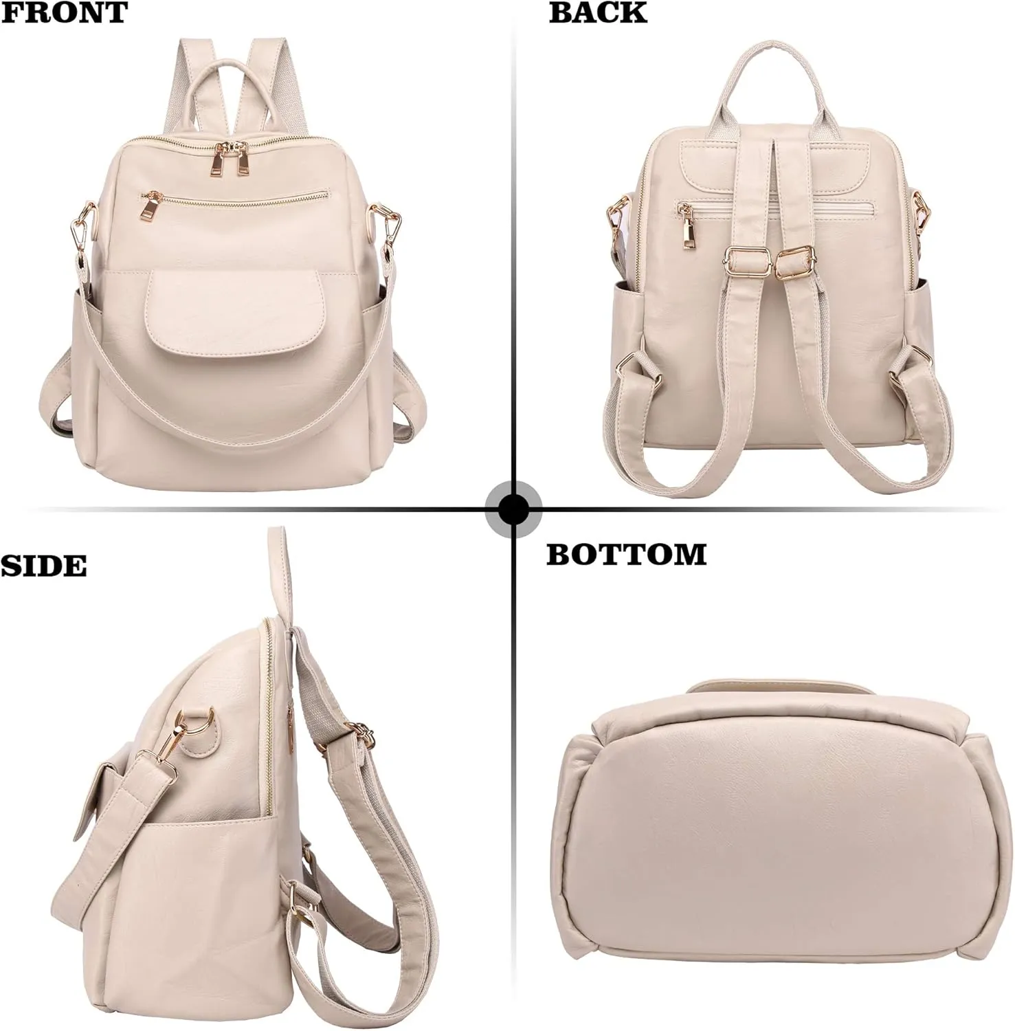 ASDSSRY Women Fashion Backpack Purse Waterproof Bookbags Travel Shopping Rucksack Convertible Ladies Shoulder Bag