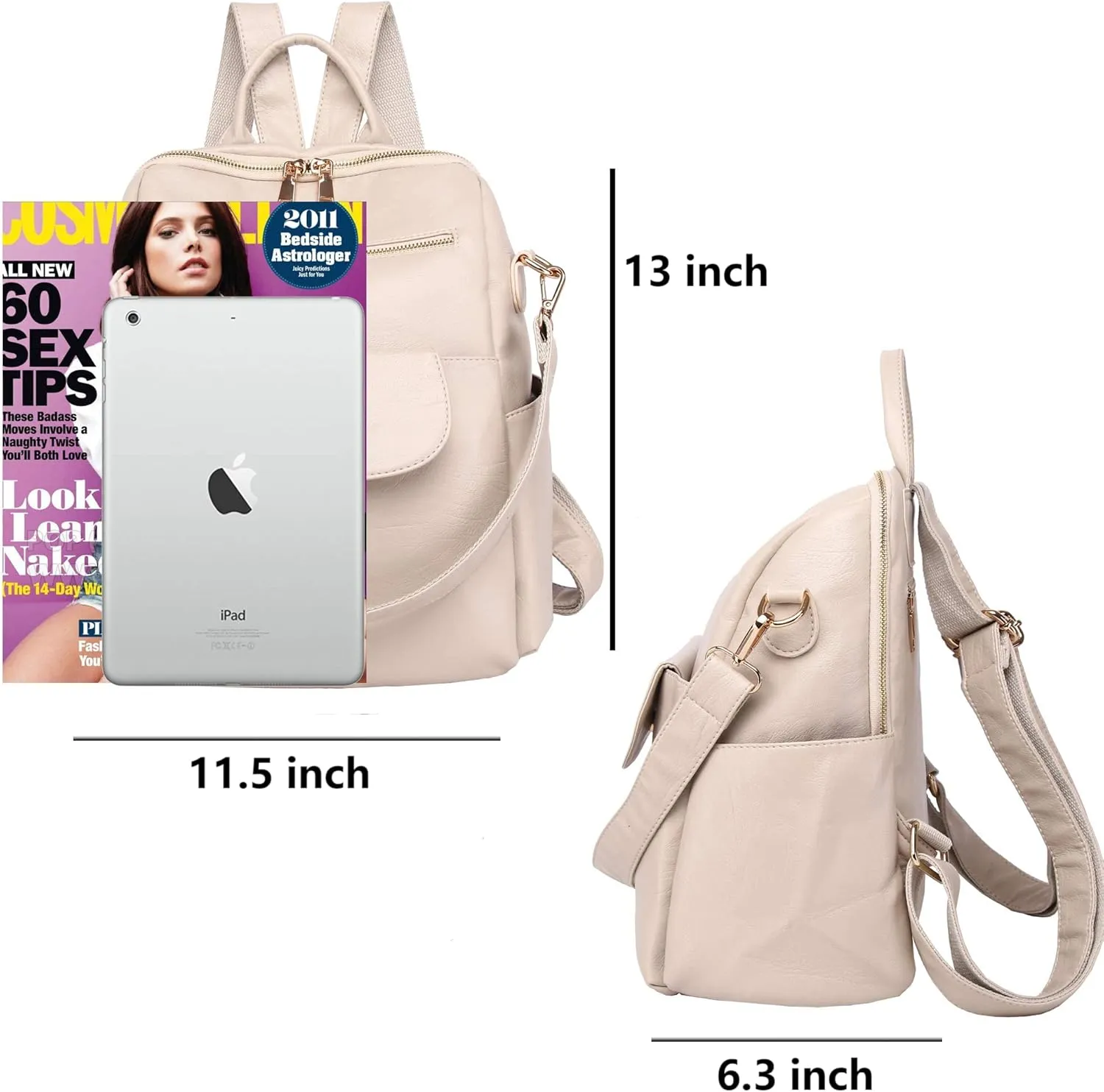 ASDSSRY Women Fashion Backpack Purse Waterproof Bookbags Travel Shopping Rucksack Convertible Ladies Shoulder Bag