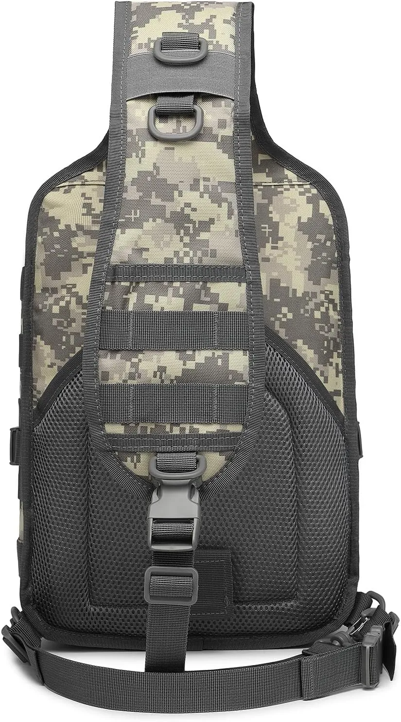 ATBP Tactical Sling Backpack Bag Military Shoulder Bag Pack for Men Molle Crossbody Bag 15L