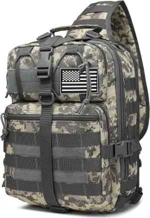 ATBP Tactical Sling Backpack Bag Military Shoulder Bag Pack for Men Molle Crossbody Bag 15L