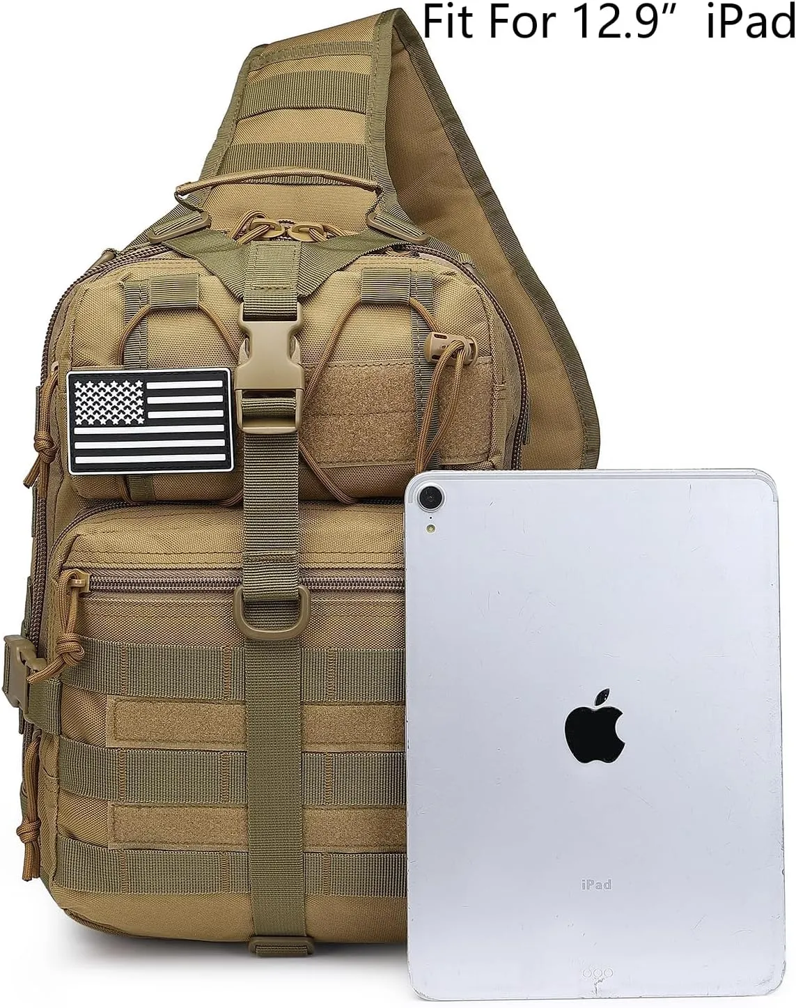 ATBP Tactical Sling Backpack Bag Military Shoulder Bag Pack for Men Molle Crossbody Bag 15L
