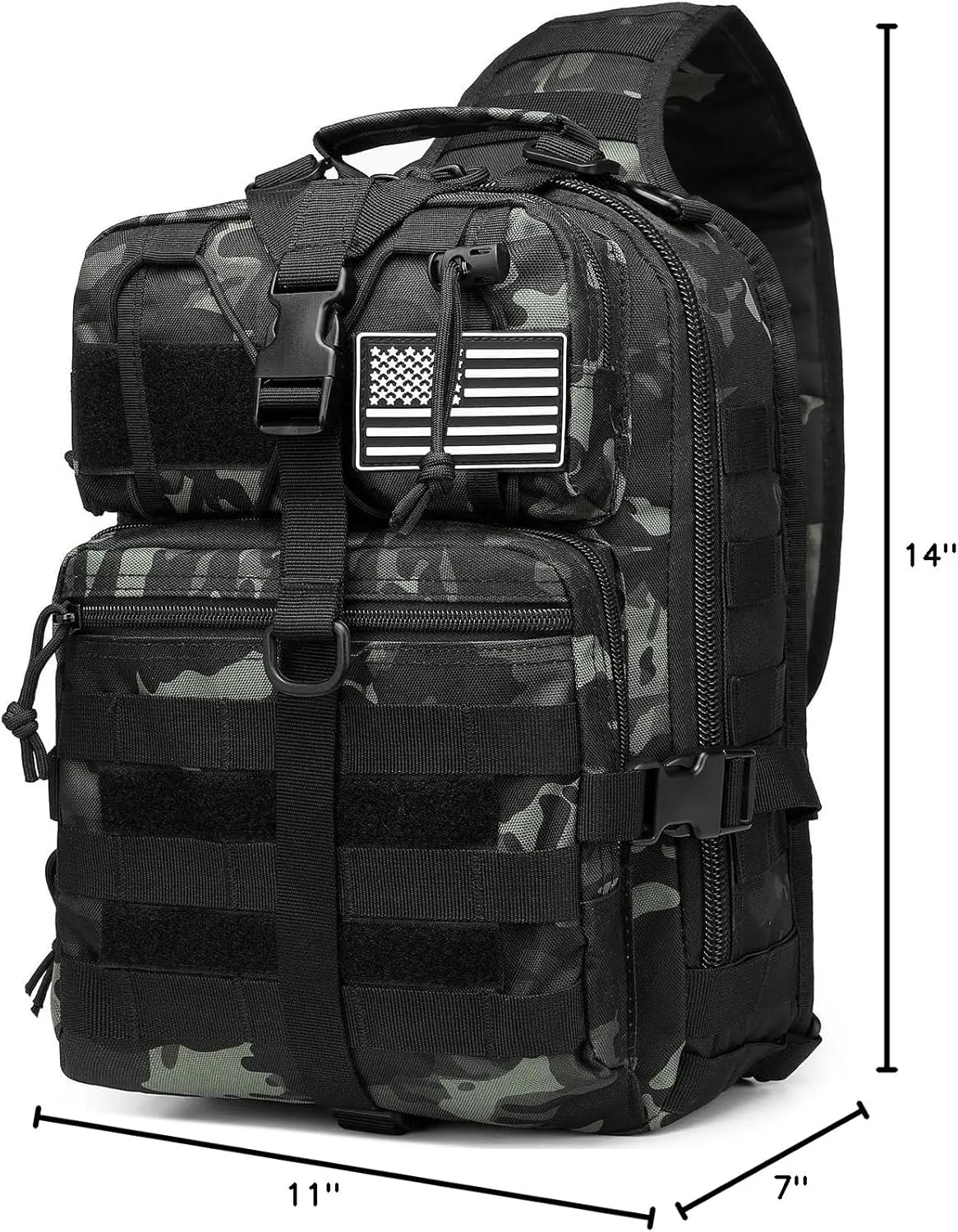 ATBP Tactical Sling Backpack Bag Military Shoulder Bag Pack for Men Molle Crossbody Bag 15L