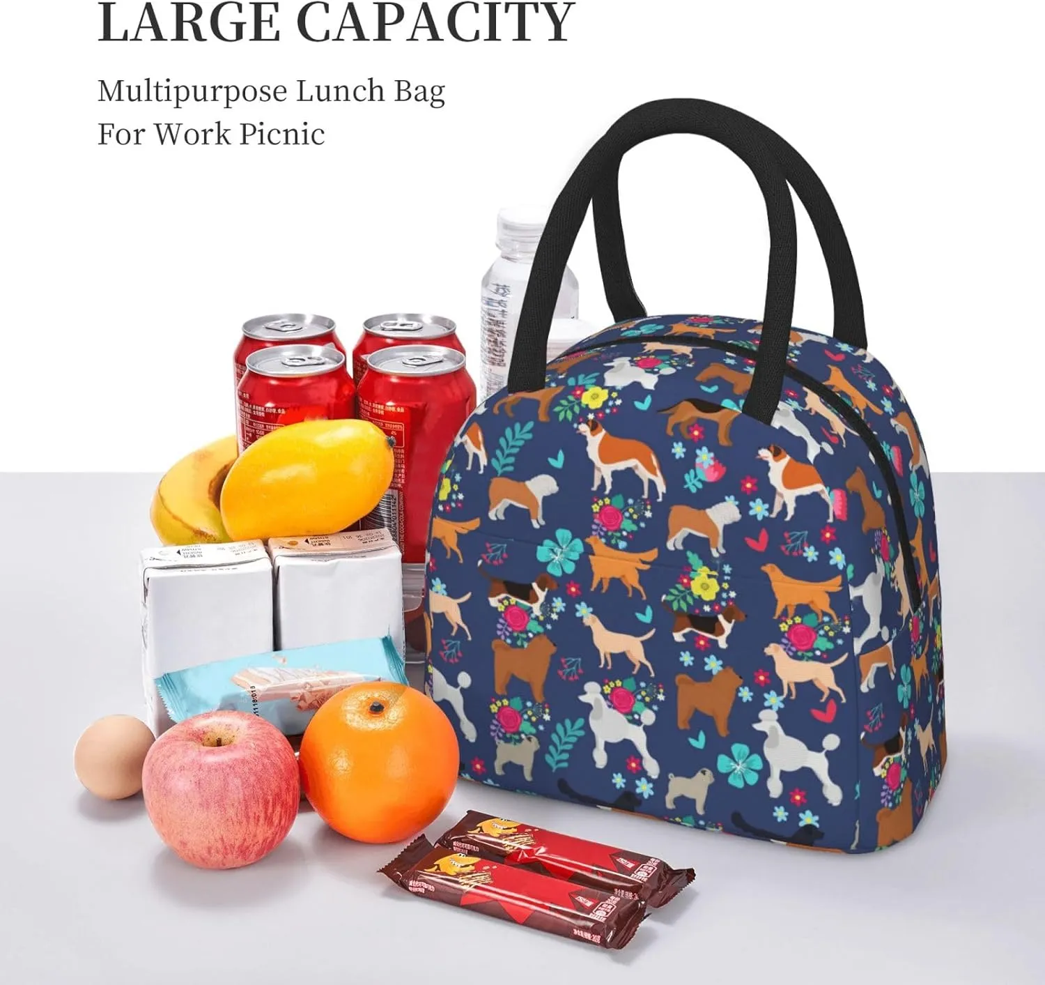 Autumn Lunch Bag Box Tote Organizer Lunch Container,Seasonal Leaves in Autumn Colors Countryside,Insulated Zipper Cooler Handbag For Women Men Home Office Outdoor Use,Yellow Brown