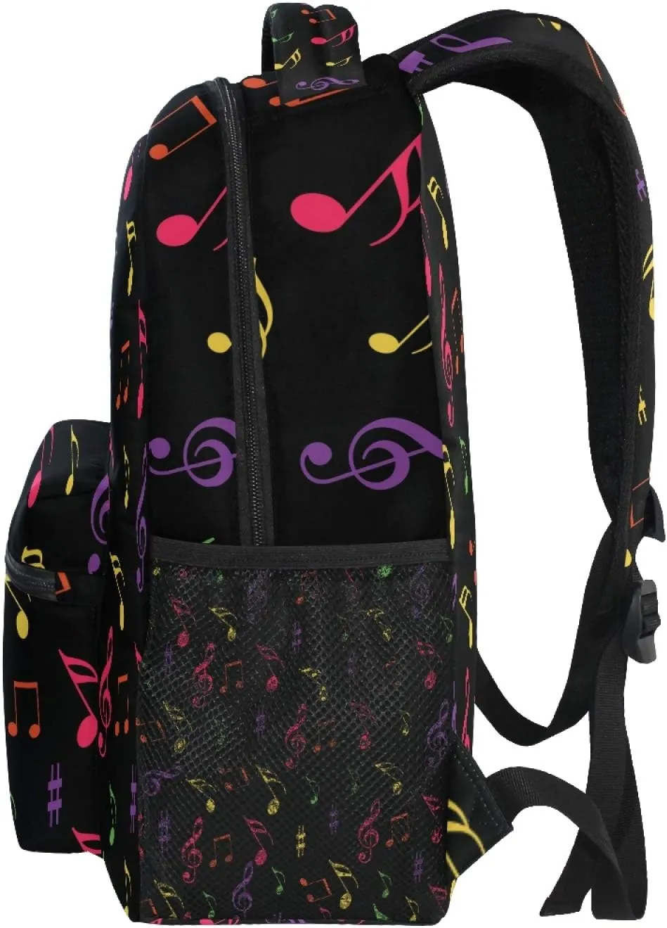 AUUXVA Backpack Colorful Music Note School Shoulder Bag Large Waterproof Durable Bookbag Laptop Daypack for Students Teens Girls Boys Elementary