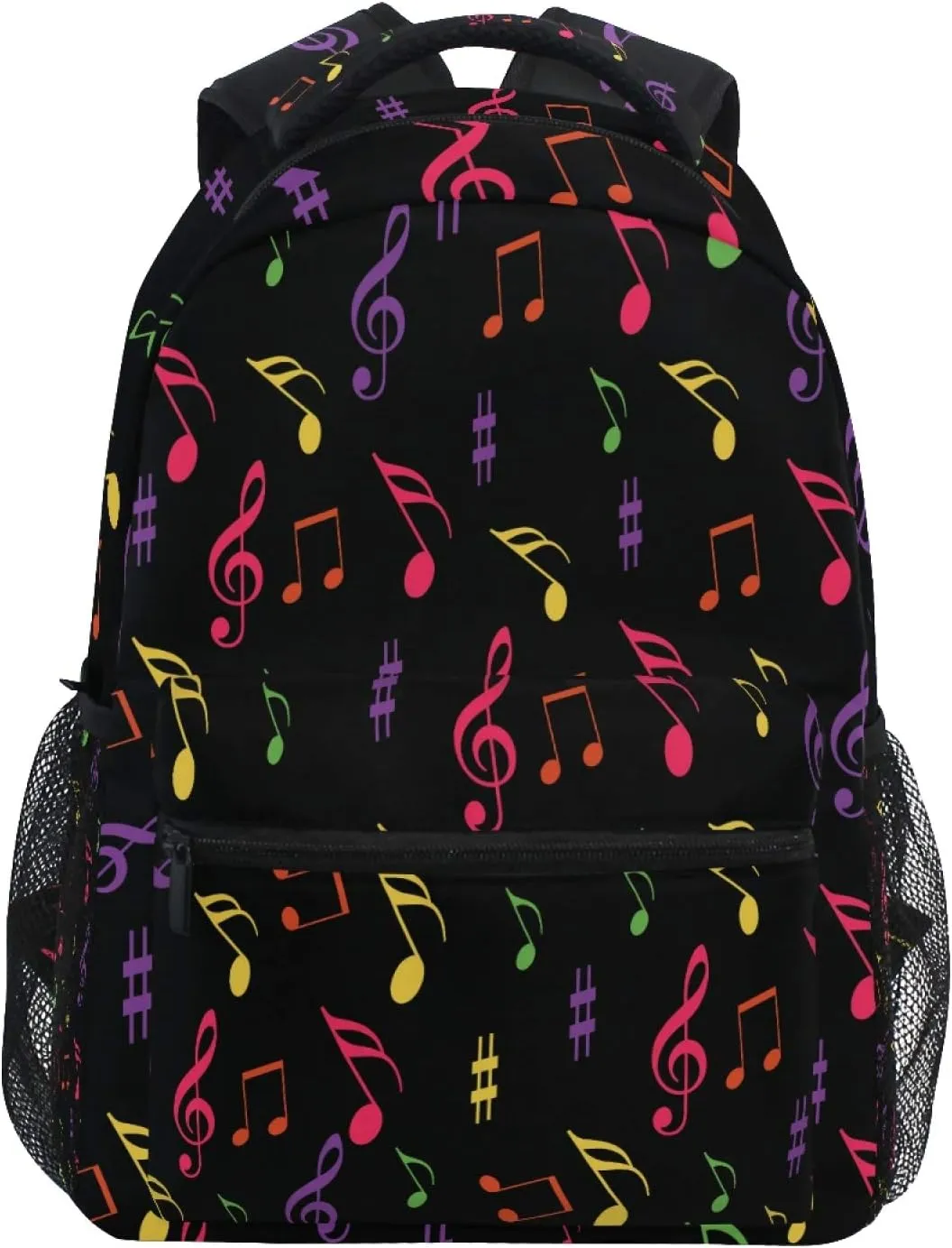 AUUXVA Backpack Colorful Music Note School Shoulder Bag Large Waterproof Durable Bookbag Laptop Daypack for Students Teens Girls Boys Elementary