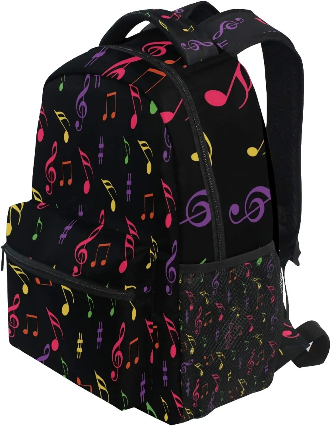 AUUXVA Backpack Colorful Music Note School Shoulder Bag Large Waterproof Durable Bookbag Laptop Daypack for Students Teens Girls Boys Elementary