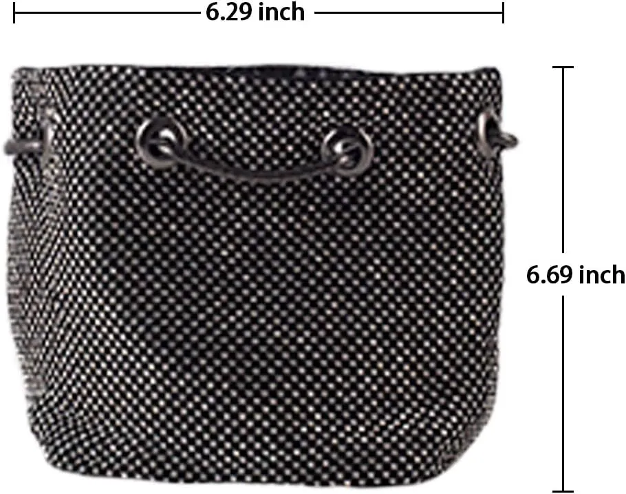 Ayliss Women's Full Rhinestones Bucket Bag Mini/Small Crossbody Shoulder Evening Shinny Bling Clutch Purse Bucket Handbag