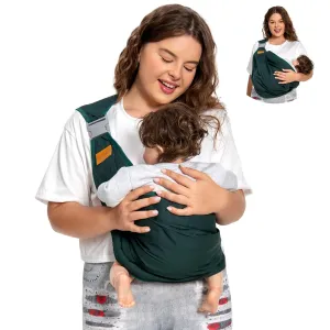 Baby Sling Carrier, Baby Carrier Newborn to Toddler(7-45lbs), Toddler Carrier with Safety Buckle, One Shoulder Adjustable Shoulder Strap, One Size Fits All, Dark Green
