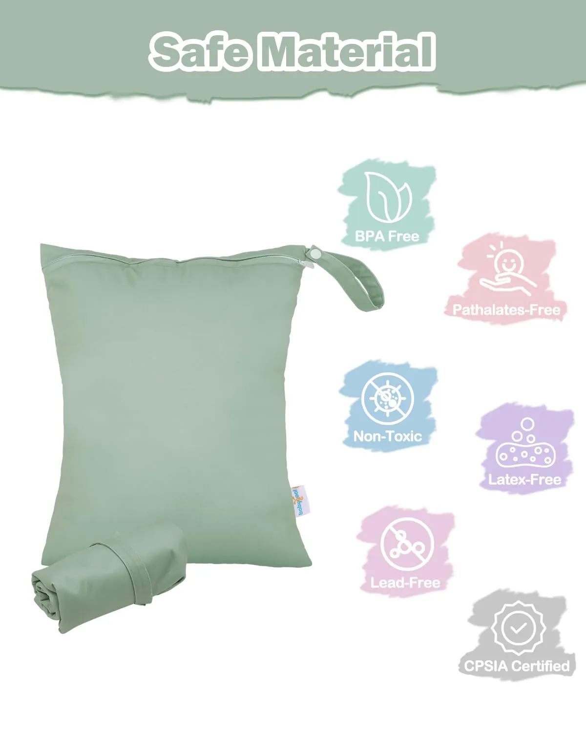babygoal Wet Dry Bags 2 Pack for Swimsuits, Waterproof Bag for Travel, Food Storage, Stroller, Daycare, Baby Diapers, Yoga, Beach, Pool, Wet Clothes LAU-NKD5354-B