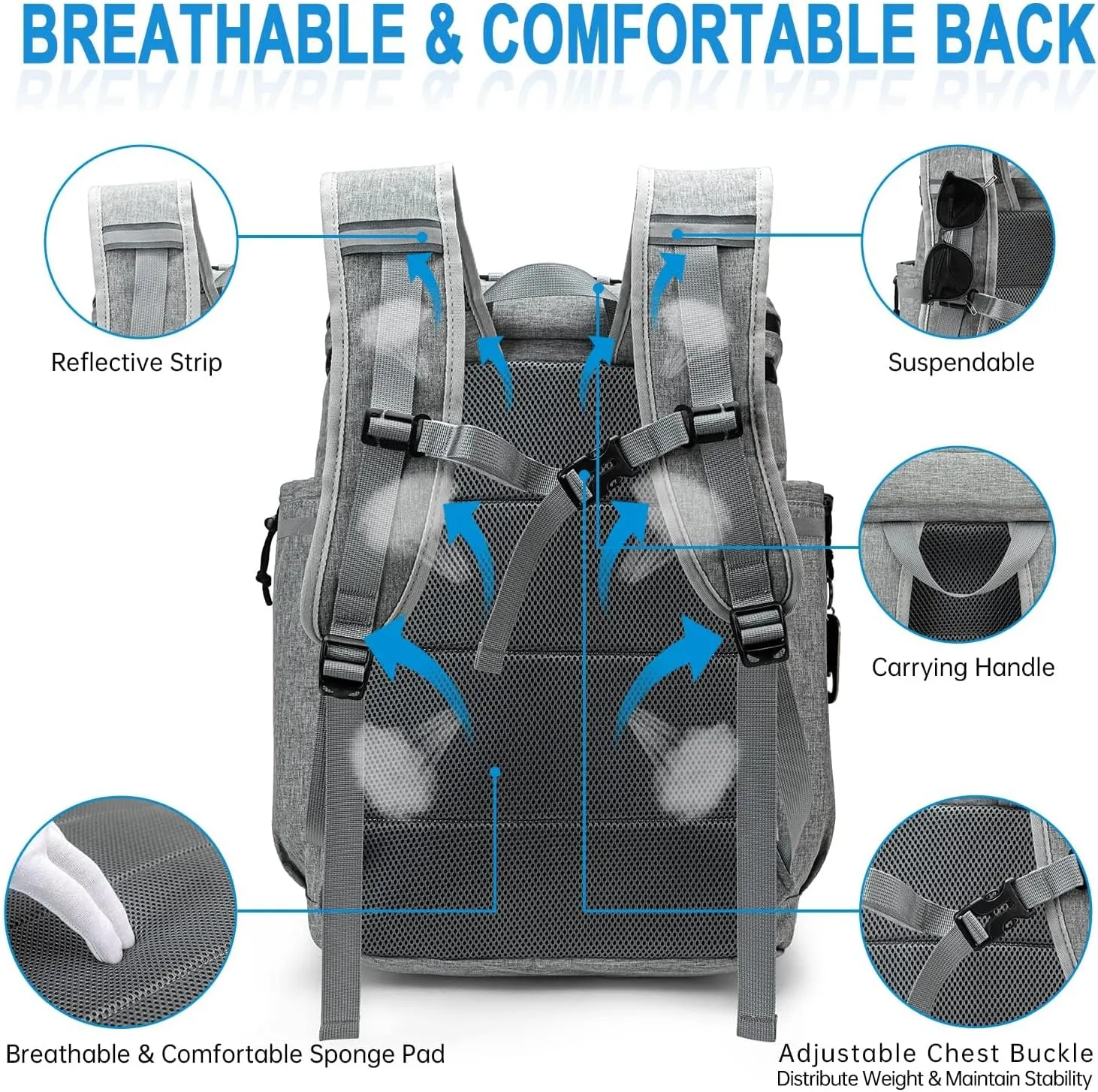 Backpack Coolers Insulated Leak Proof, 45 Cans Beach Cooler Backpack, Large Capacity Ice Chest Backpack, Waterproof Soft Cooler Bag Lunch Backpack for Men Women Camping Hiking