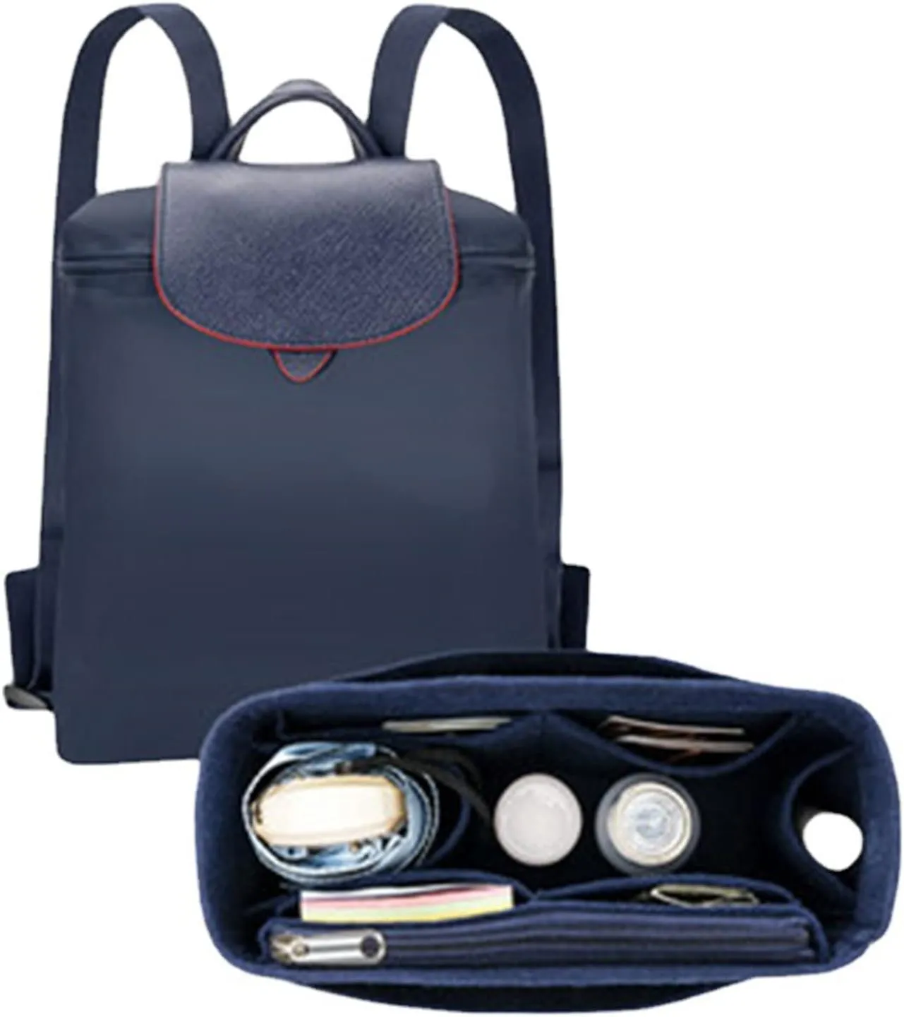 Backpack Organizer, Purse Organizer, Insert Multi Pocket Felt Bag Organizer Suitable For Longchamp (beige)