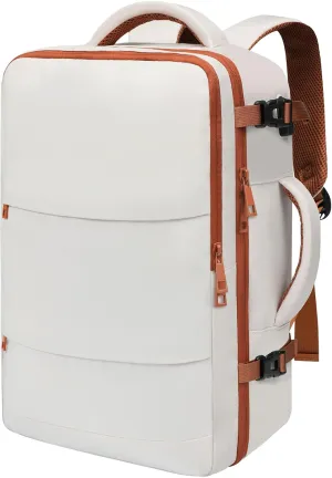 BAGAIL Travel Laptop Backpack, Carry on with USB Port, Luggage Bag for Holiday-Beige