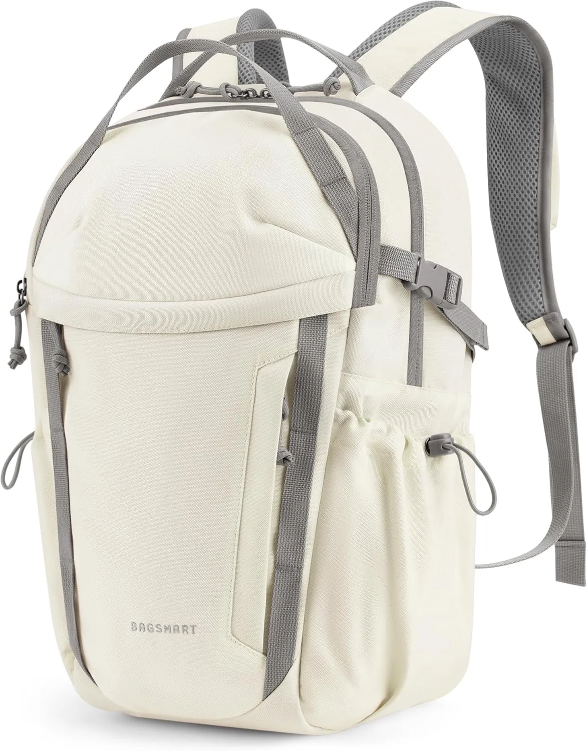 BAGSMART Travel Backpack for Men and Women, Lightweight 15.6" Laptop Backpack, Large Weekender Bag, Water Resistant Stylish Casual Daypack for Flight, College, Outdoor, Beige