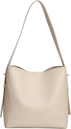 Barsine Leather Bucket Tote Purse for Women Tote Bag and Handbags Shoulder Bag with Pockets and Magnetic Snap