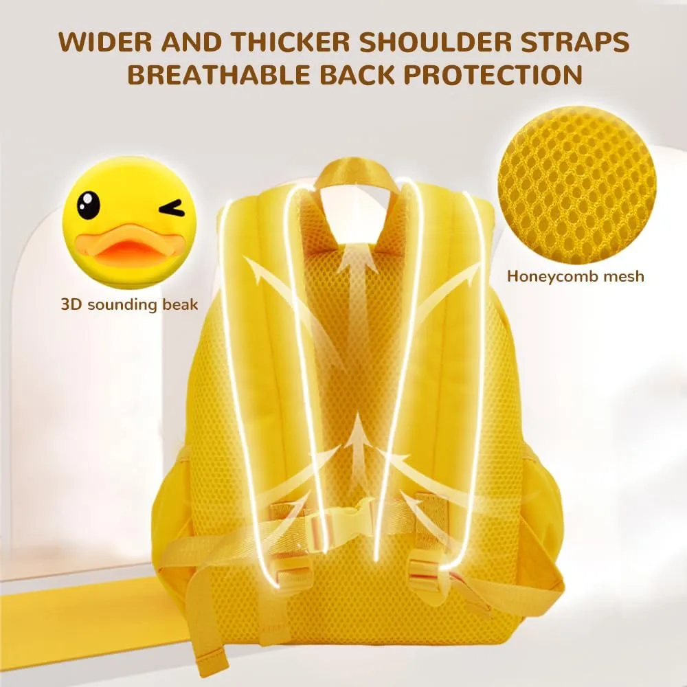 B.Duck Kid Backpack Cartoon Duck Fuuny Waterproof Toddler Bookbag Daypack for Kindergarten