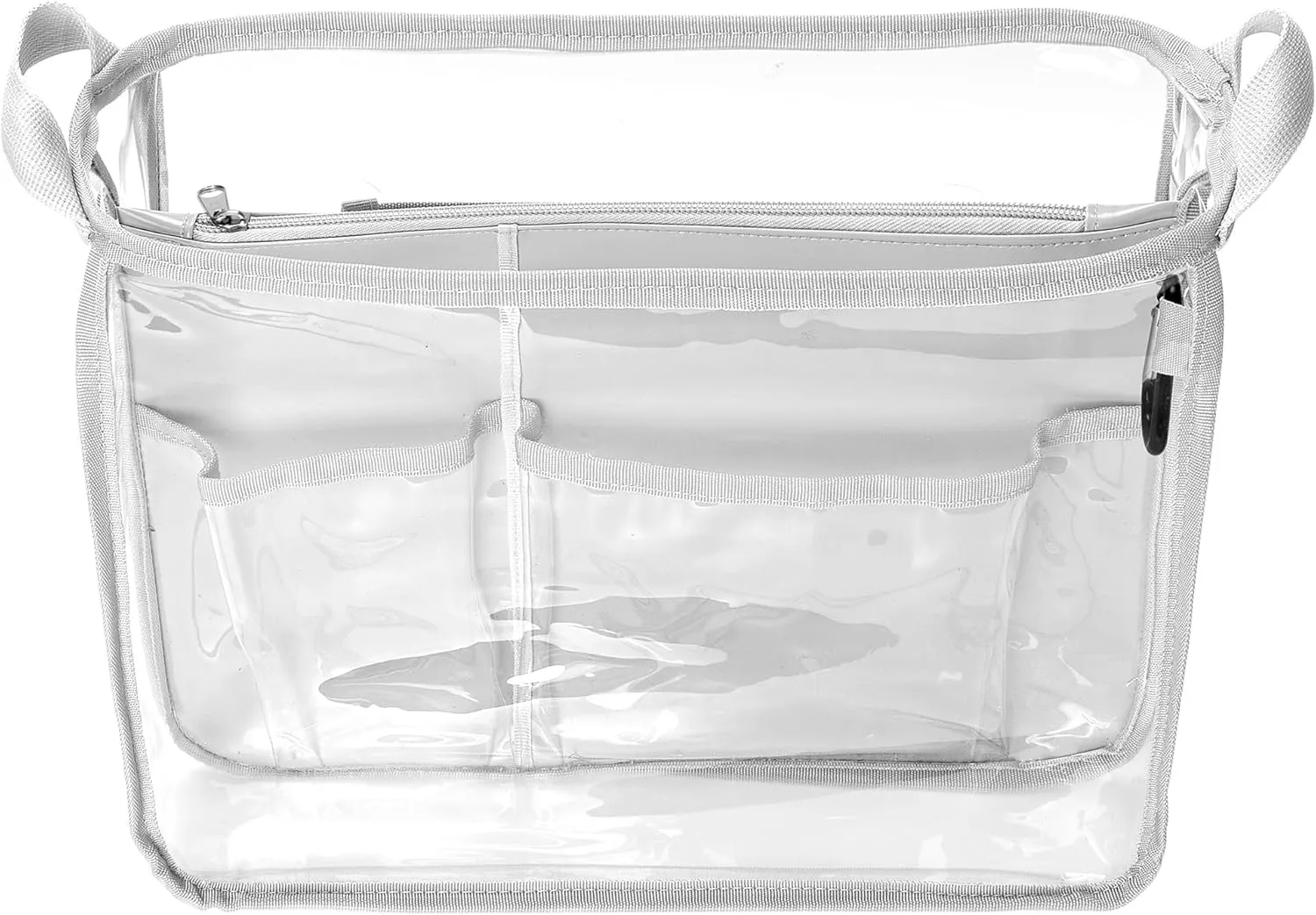 Beach Bag Organizer Insert (12.4in x 10.2in x 4.3in) Compatible with Bogg Bag(15in x 13in x 5.25in), Beach Tote Bag Waterproof Organizer Liner Insert Divider Pouch, Gray